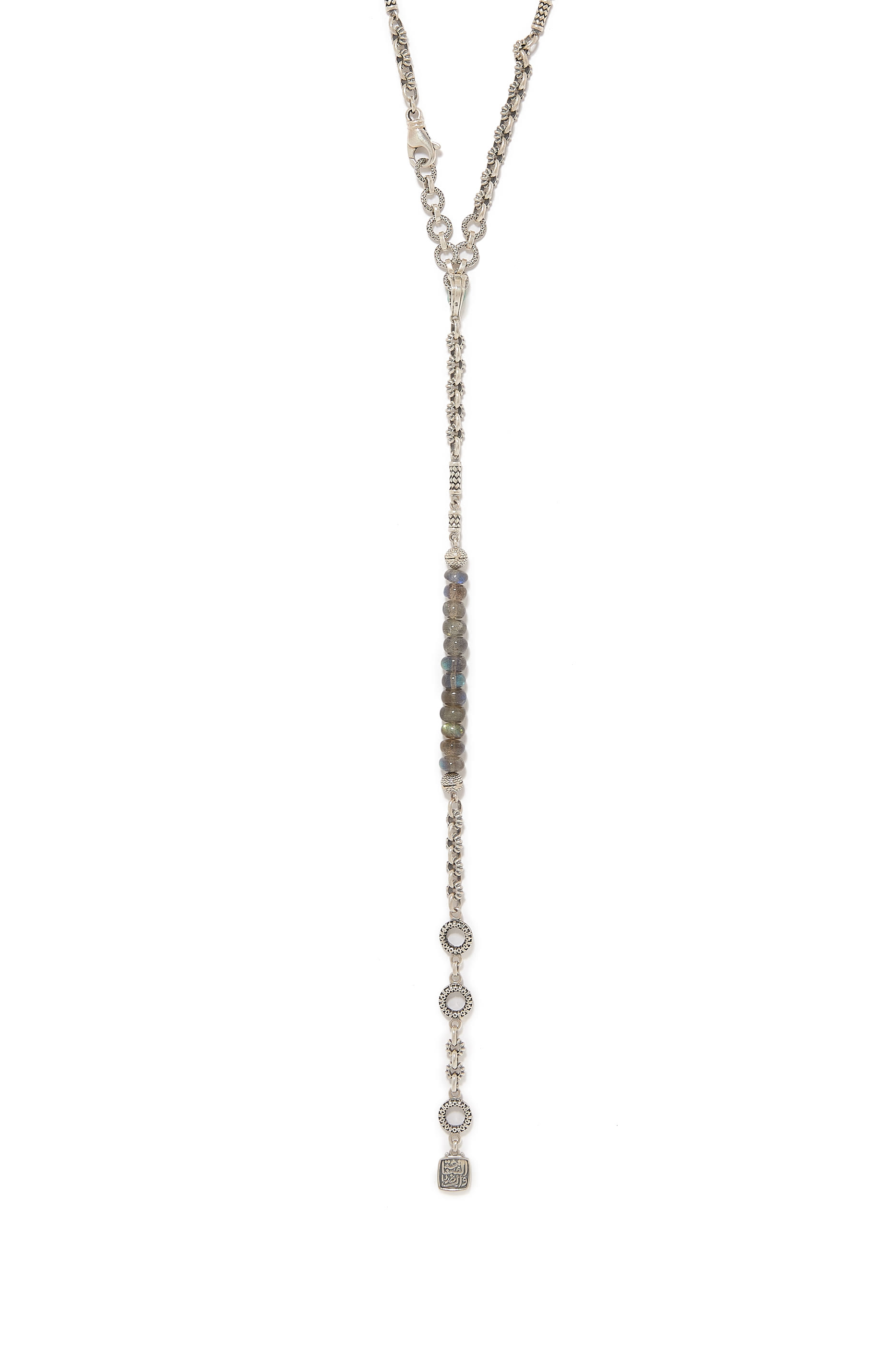 Multi-Way Contentment Necklace, Sterling Silver and Cabouchon Labradorite