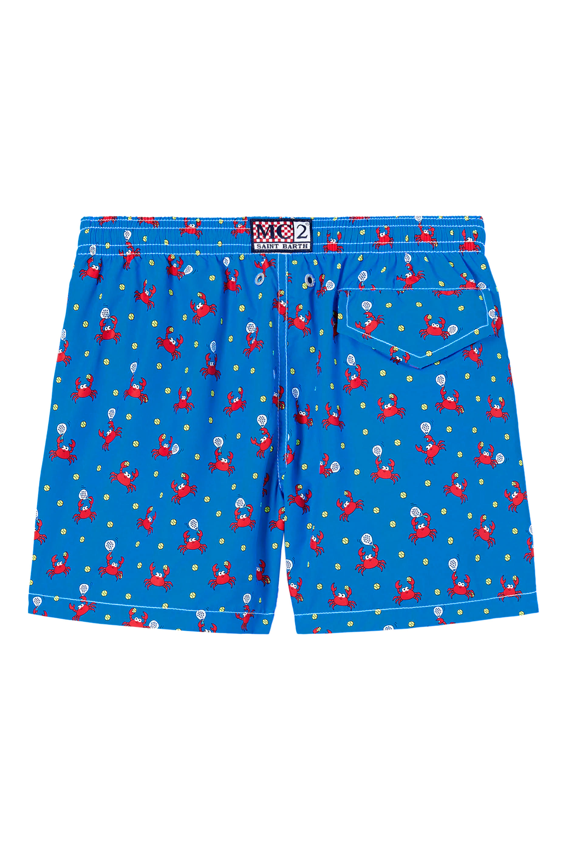 Kids Jean Lighting Swim Shorts with Crab Playing Padel All-Over Print