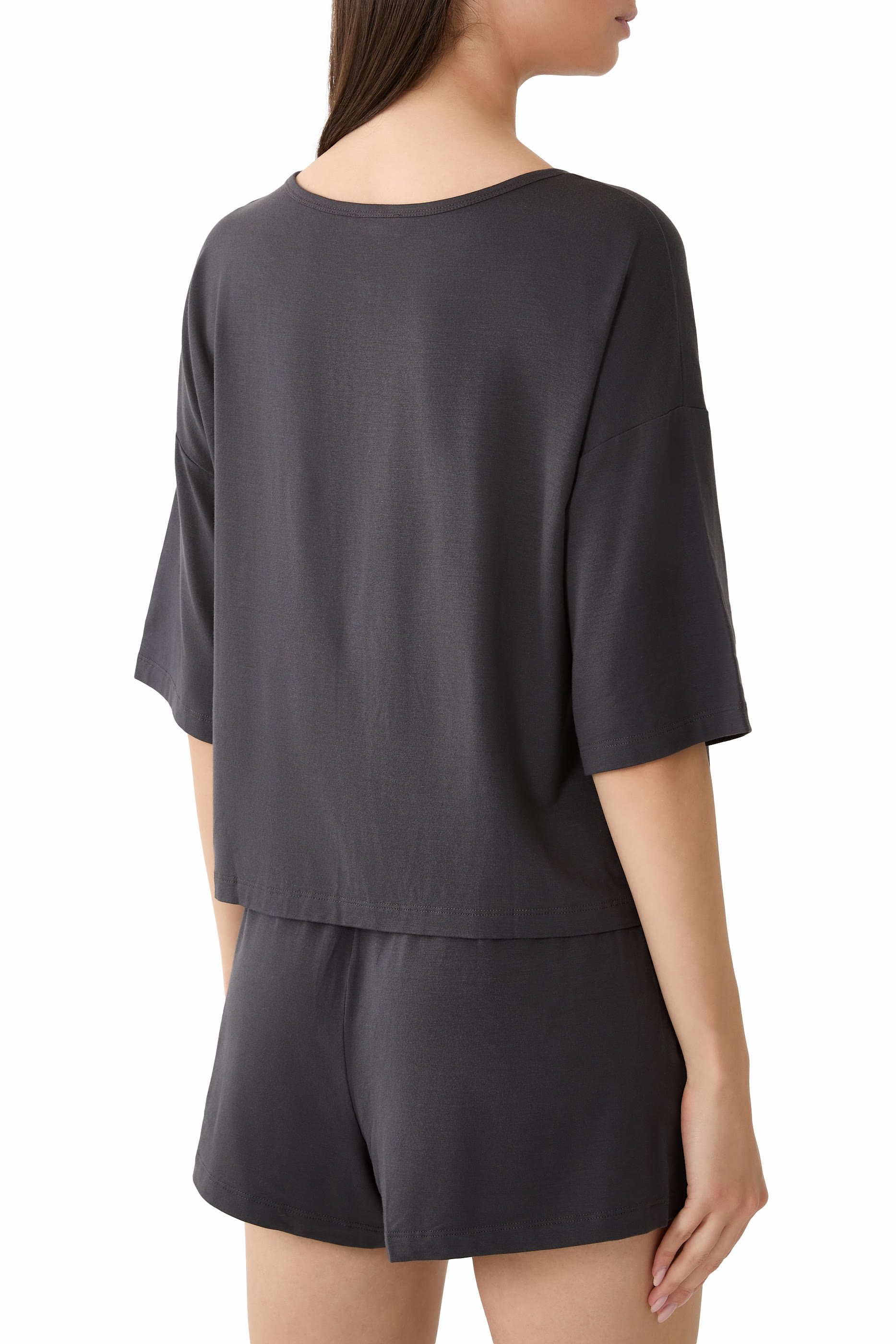  Cooling Boxy Henley Shortie Pajama Set