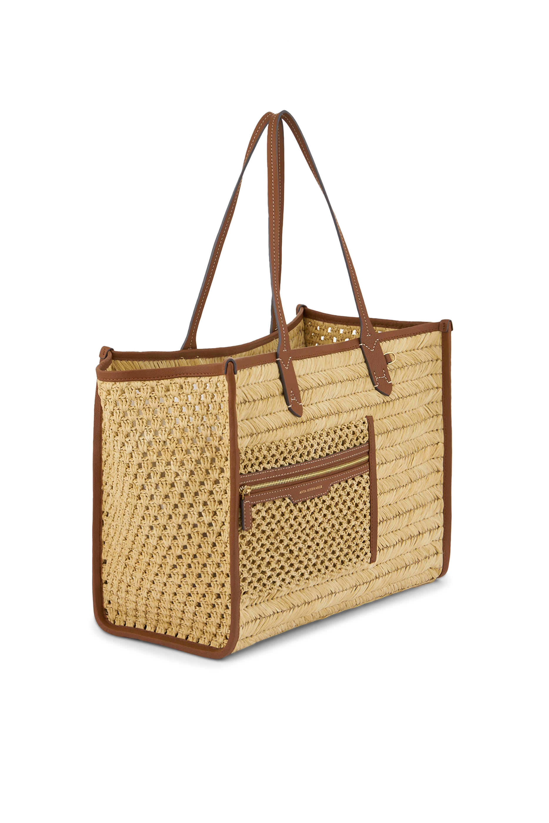 Tote Bag with Raffia Pocket