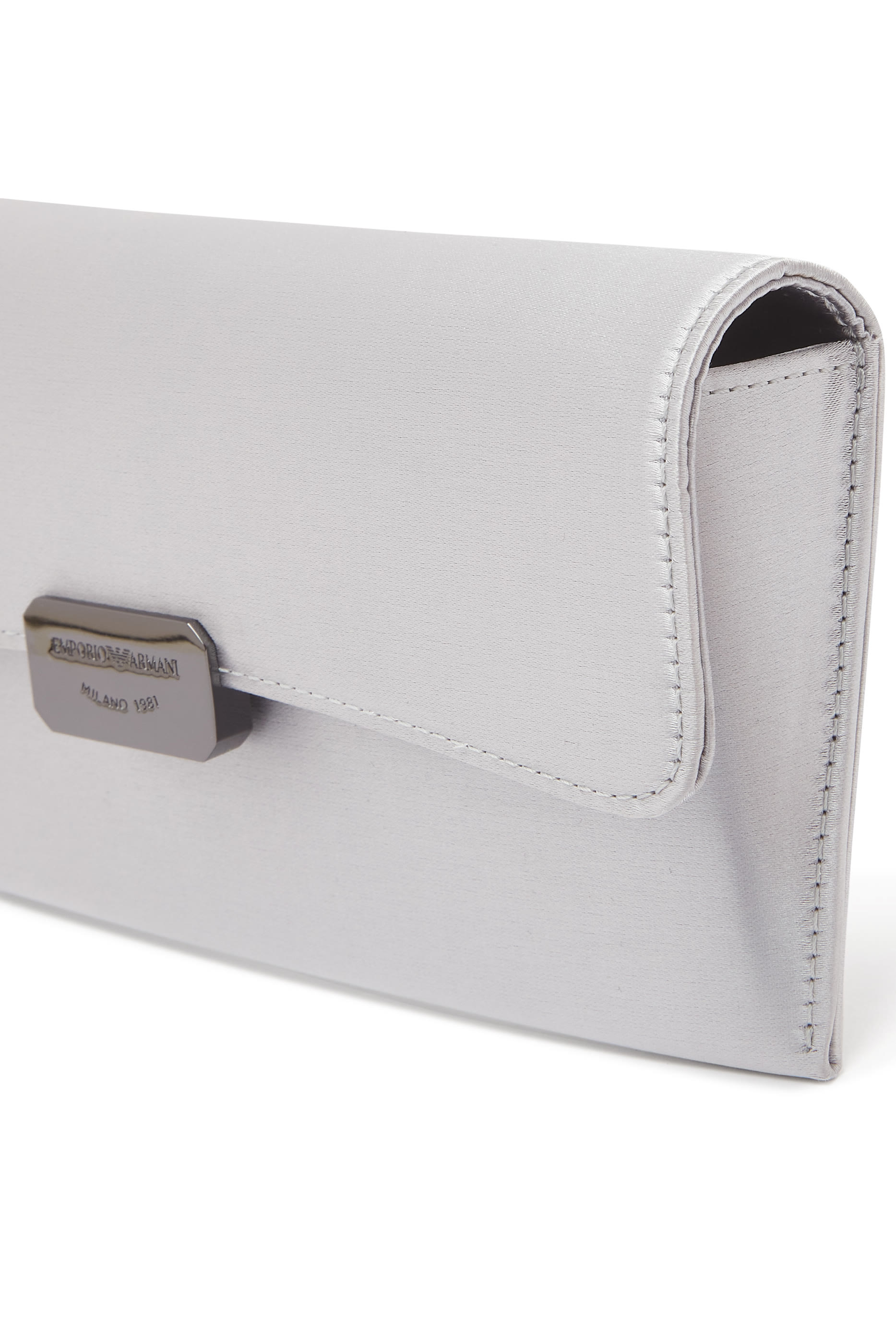 Satin Baguette Clutch Bag