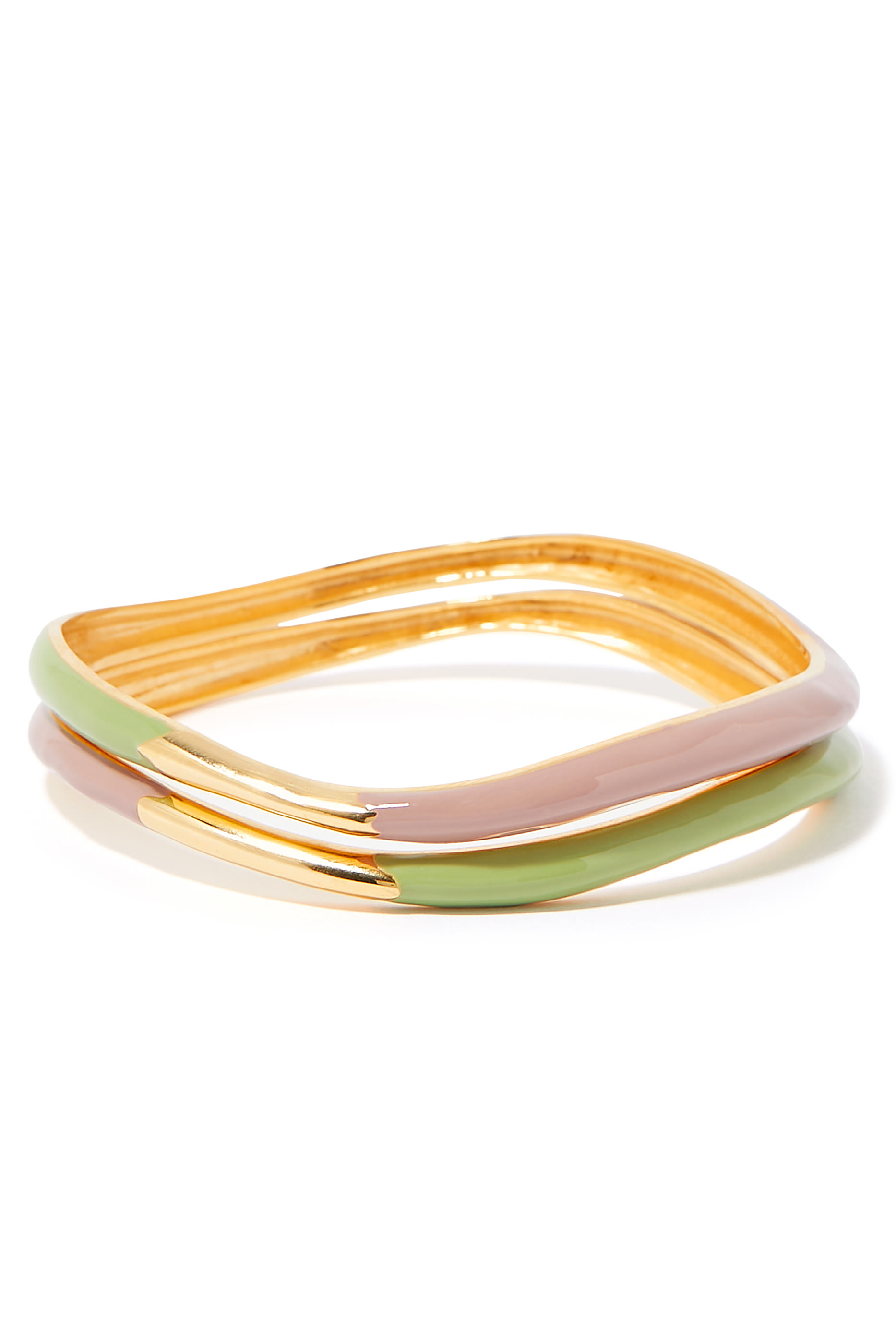 Enamel Wave Bangles, Set of 2
