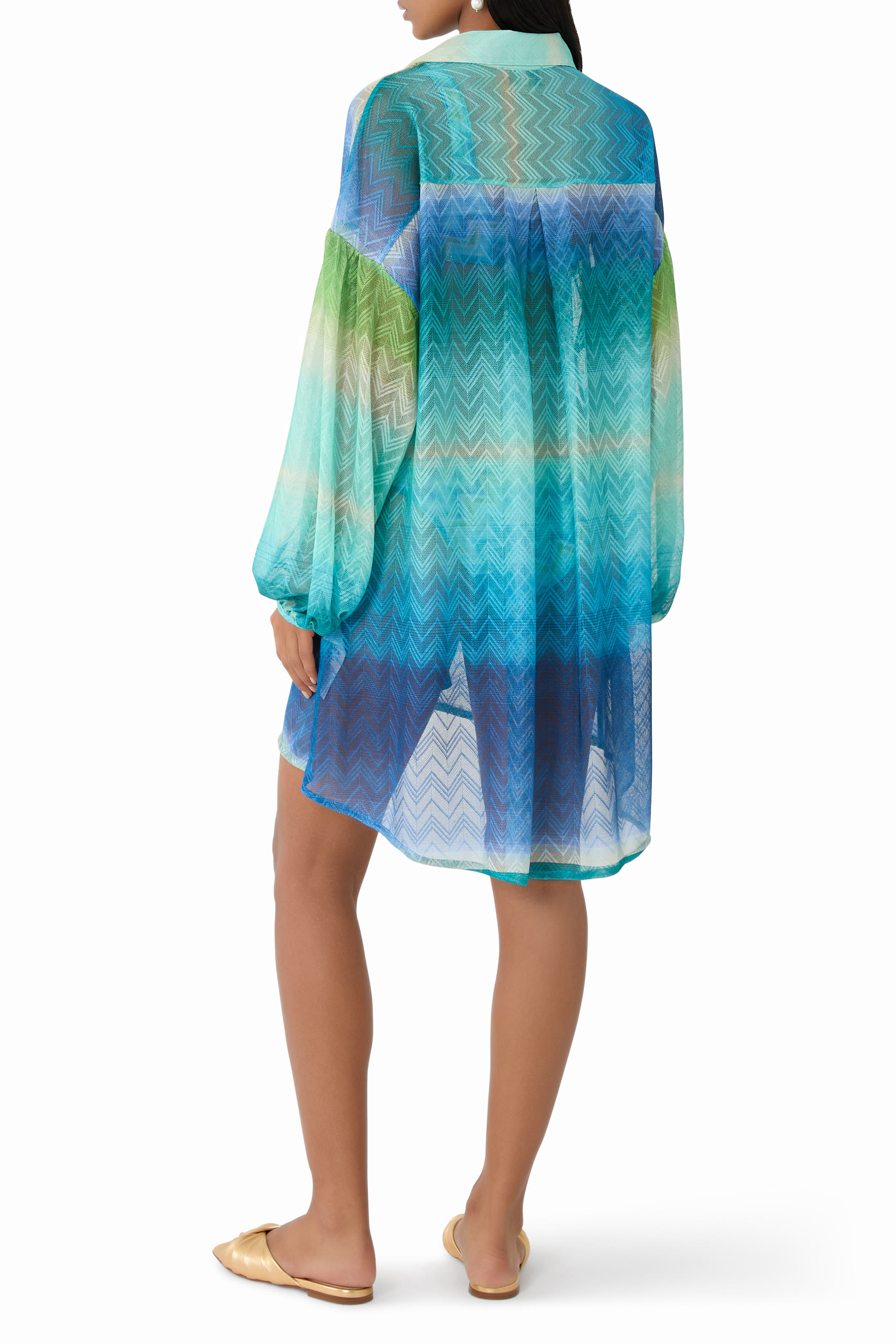 Zigzag Oversized Semi-Sheer Shirt