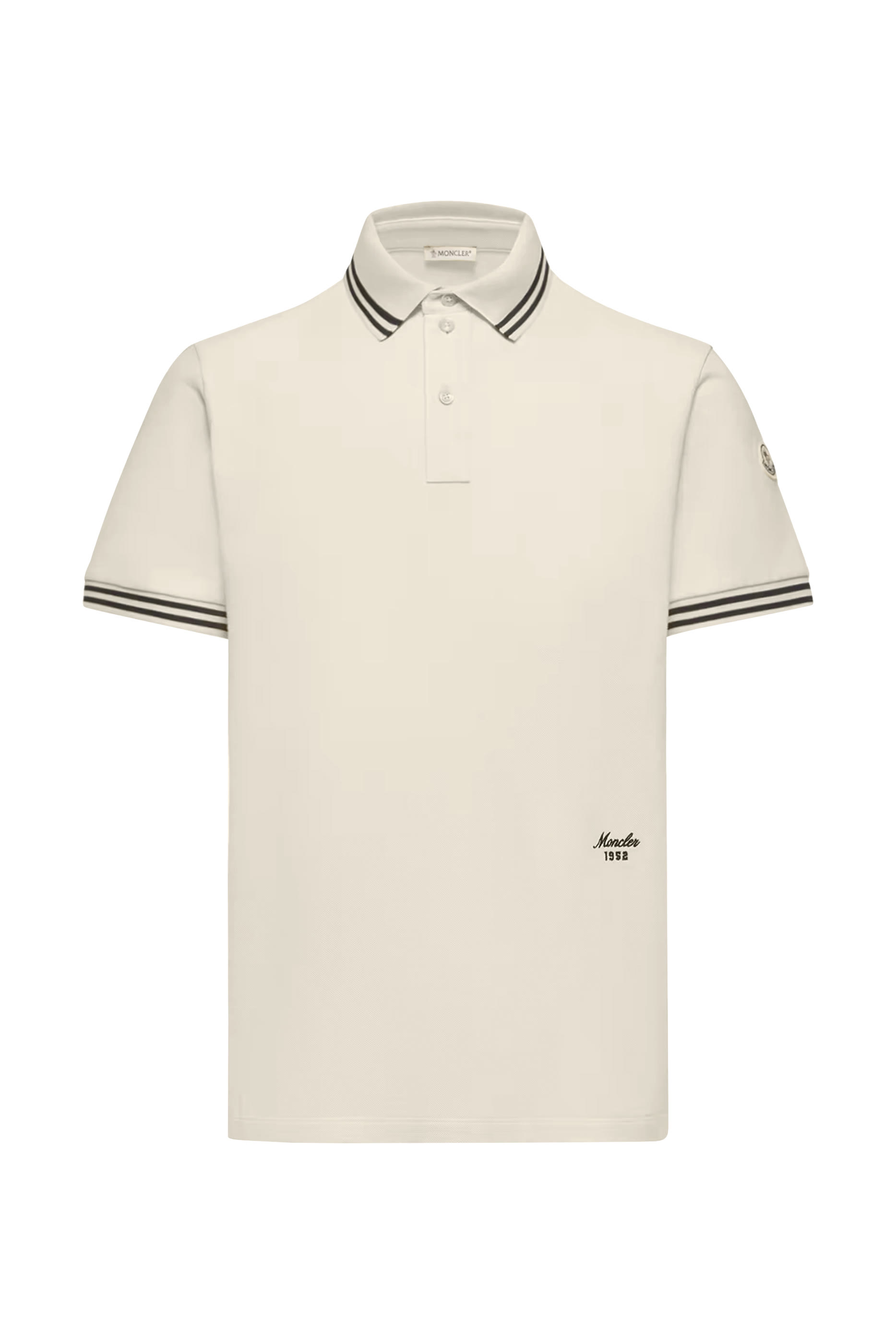  Striped Trim Cotton Piquet Polo Shirt