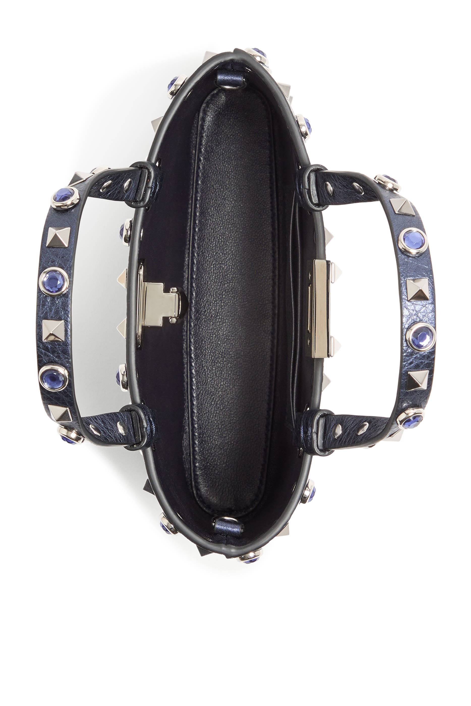 Rockstud Mini Shopping Bag in Laminated Calfskin