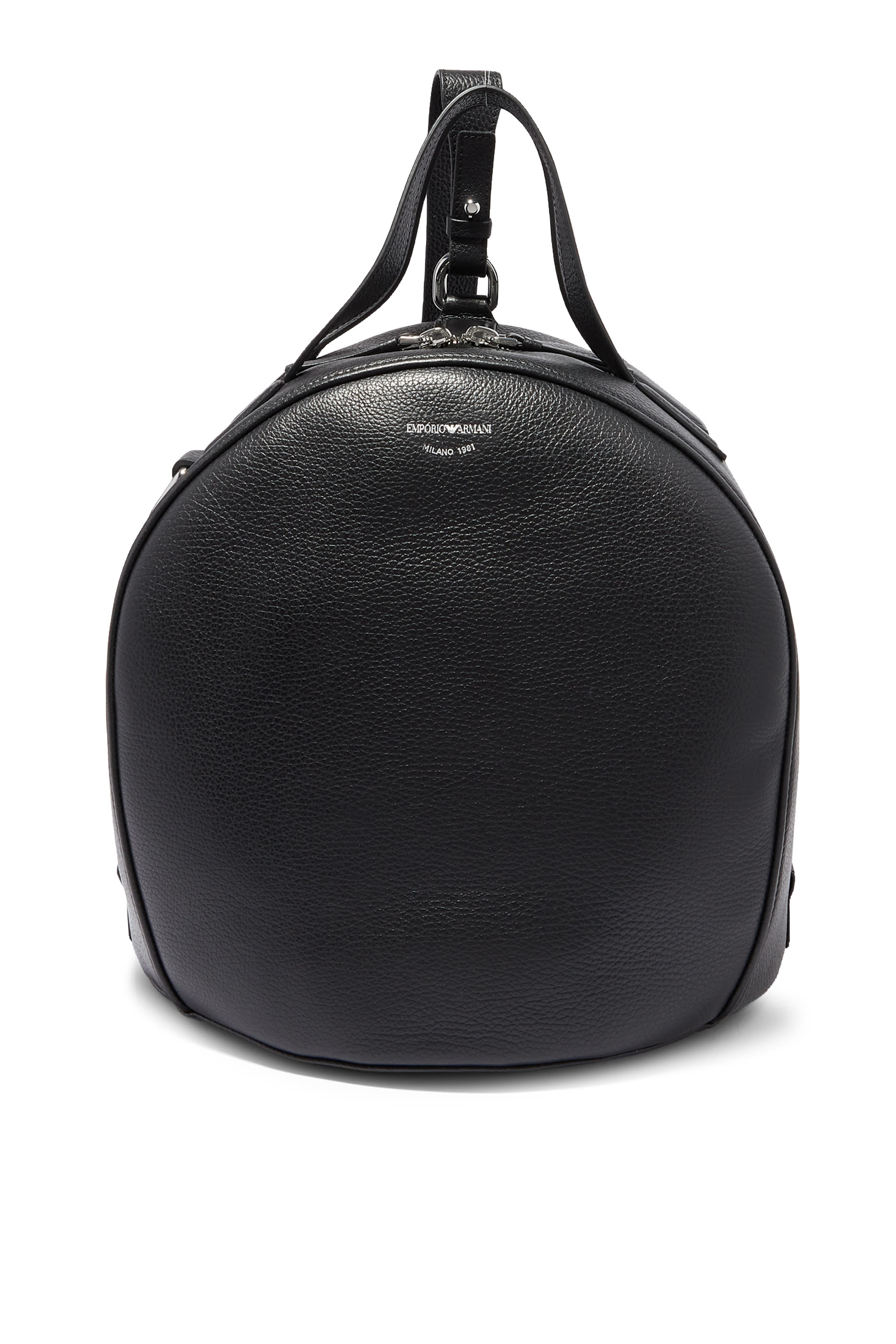 Deer-Print Leather Bowling Bag