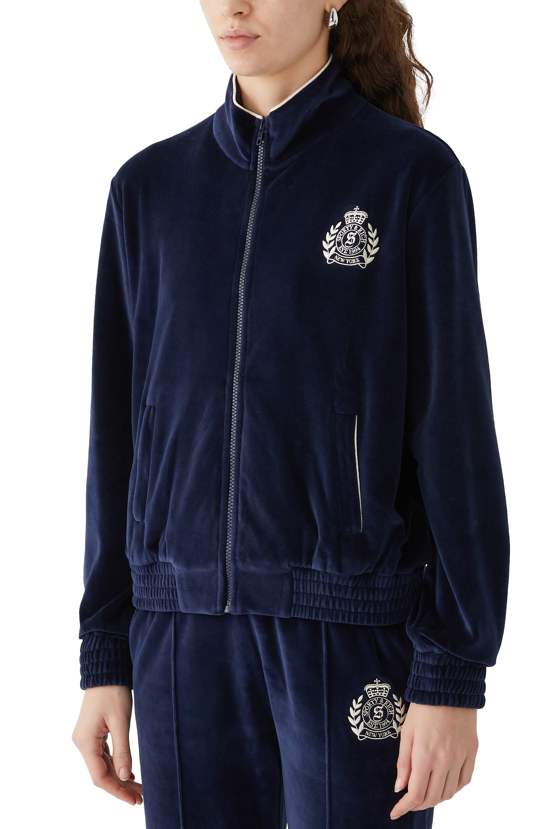 NY Crest Velour Track Jacket