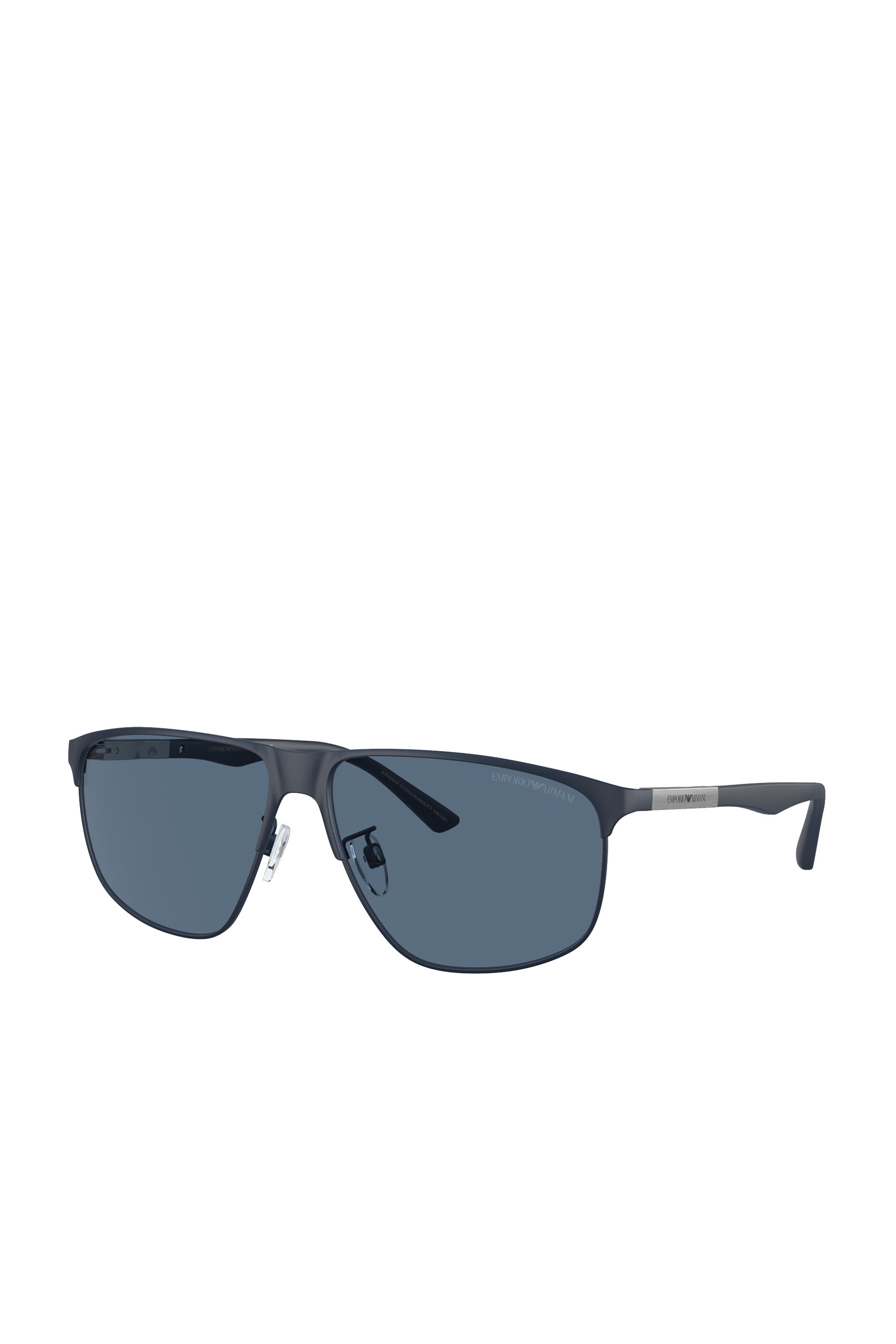 Matte Blue D Frame Sunglasses with Dark Grey Lenses