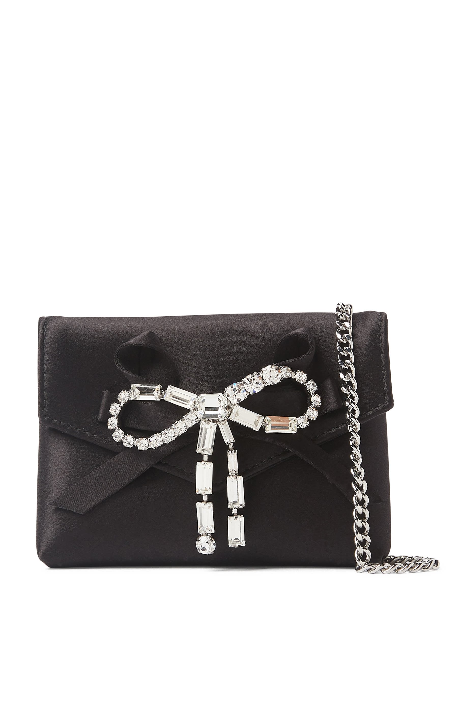 Satin Cardholder with Crystal Bow
