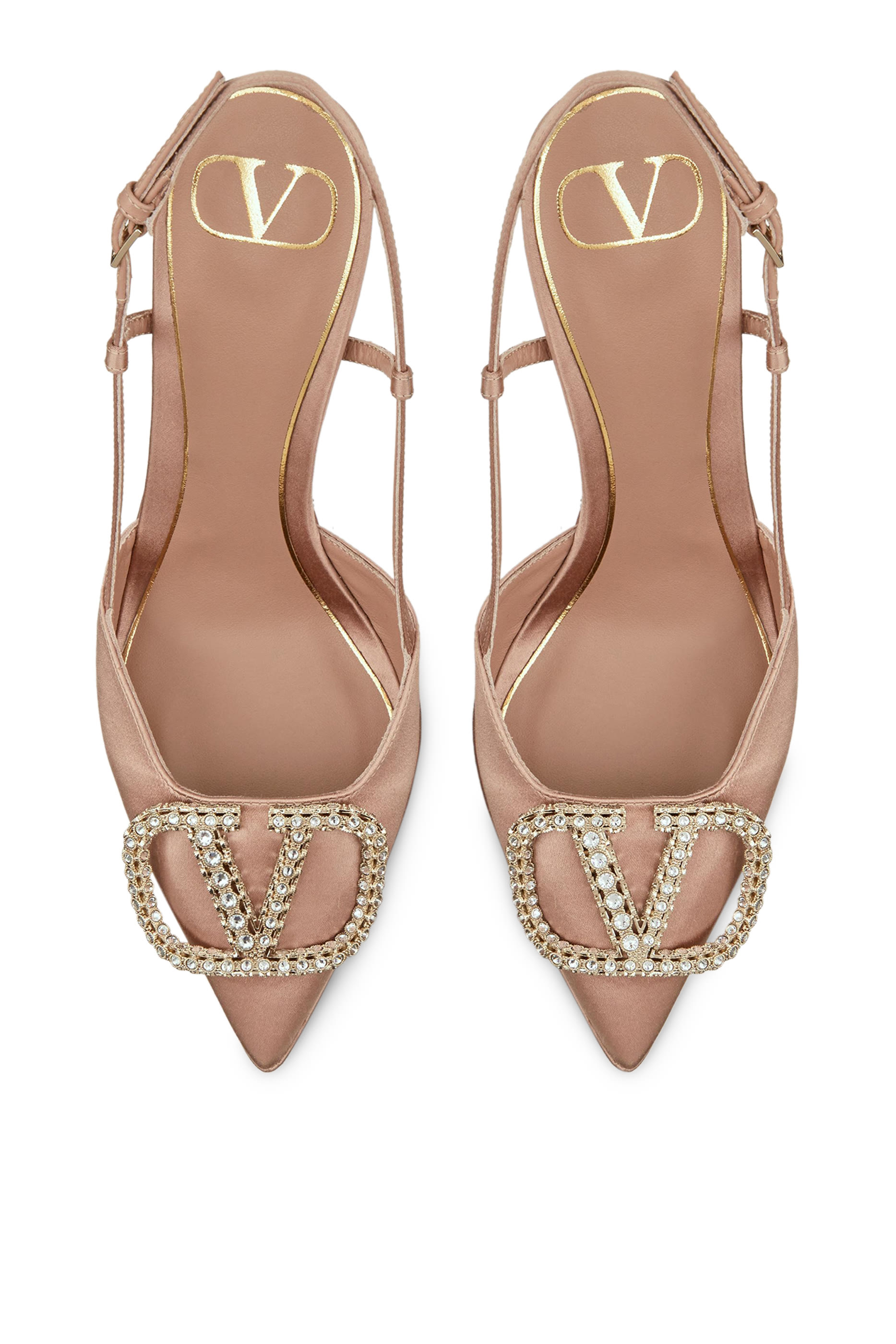 Valentino Garavani Vlogo Signature 120 Satin Slingback Platform Pumps