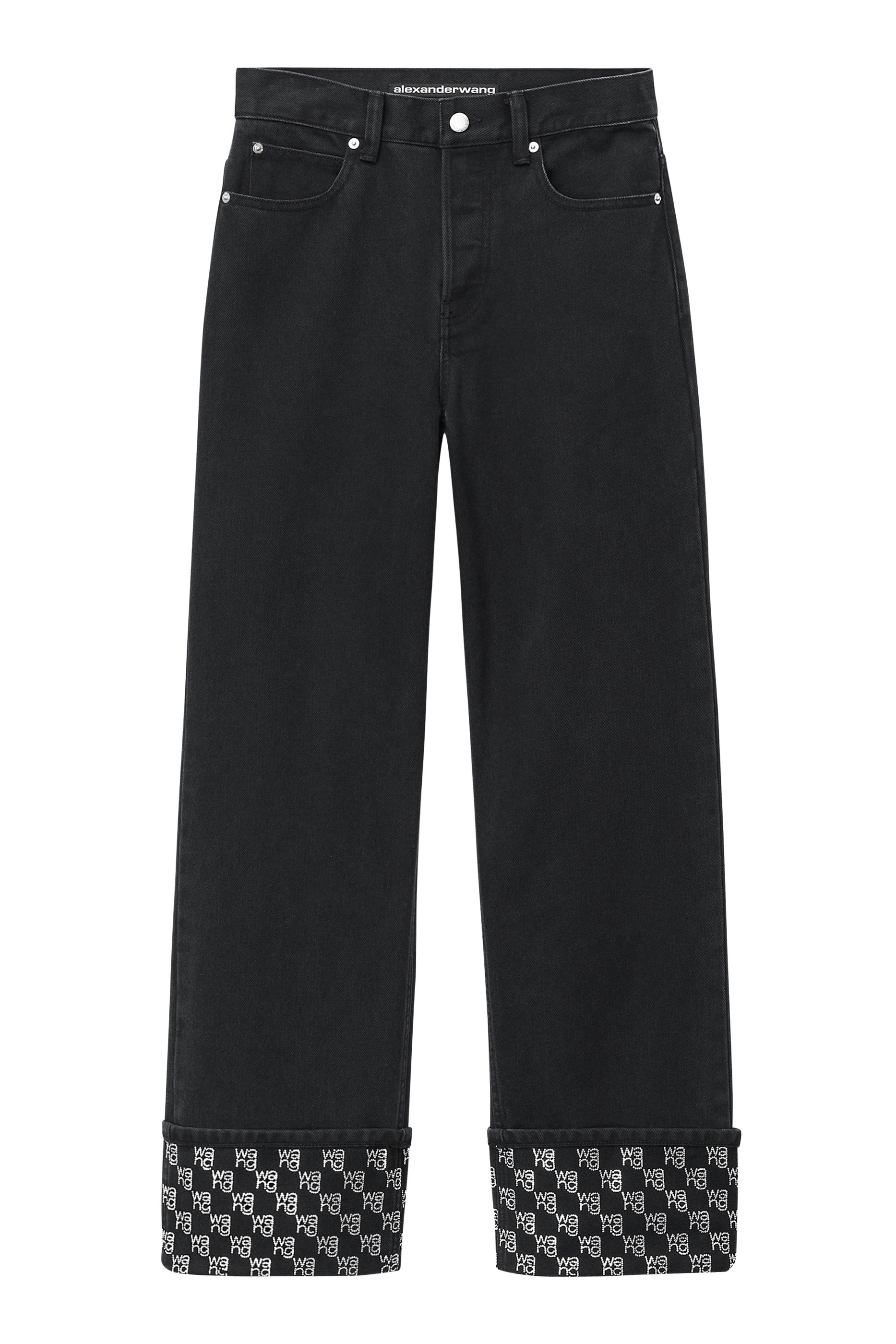 Crystal Cuff Straight Jeans