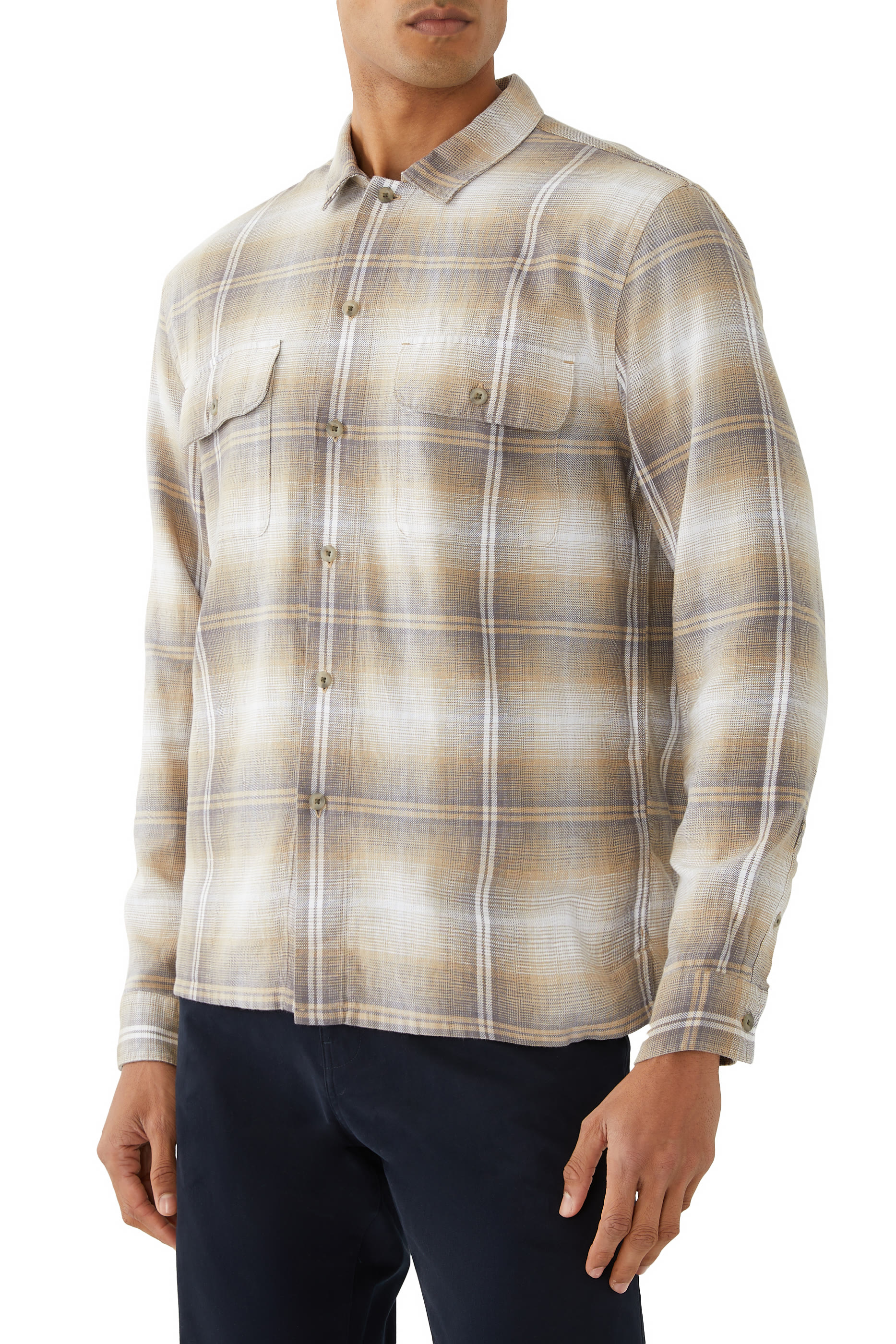 Saguaro Plaid Cotton-Hemp Shirt