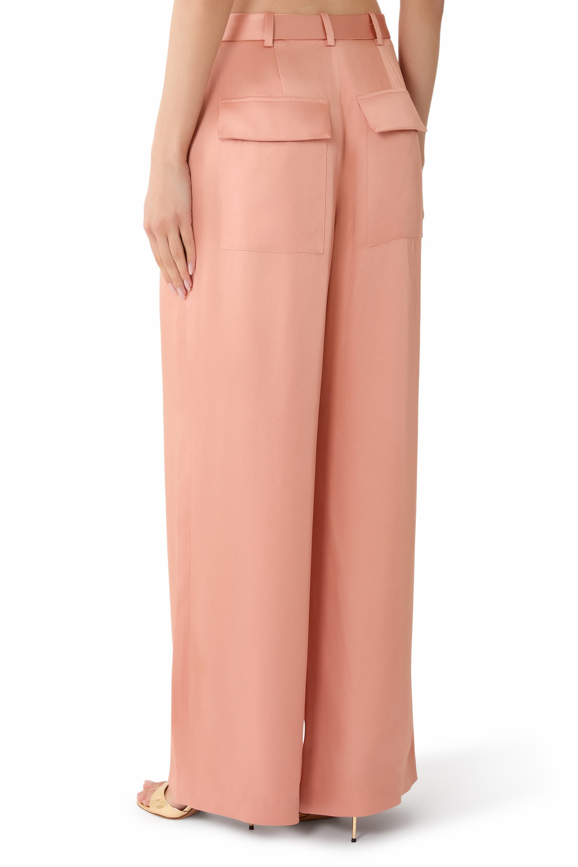 Satin Relaxed Pleated Pants