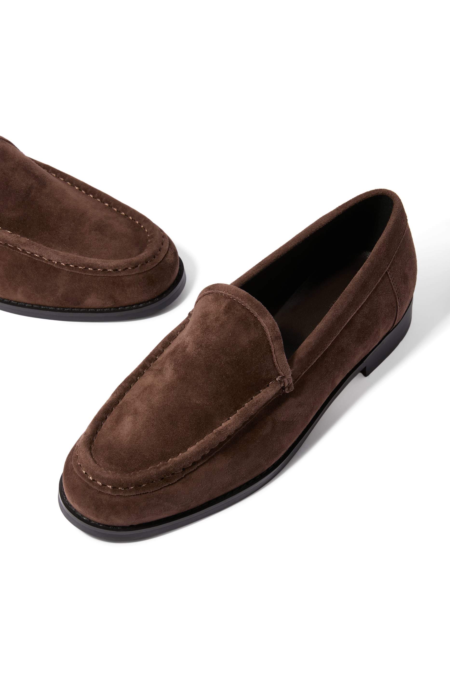 Zoe Espresso Suede Loafers