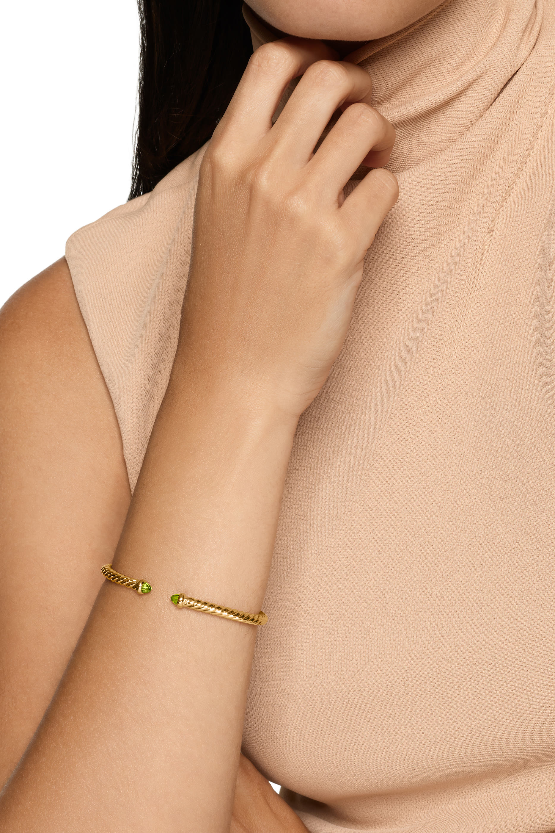 Cablespira&reg; Flex Bracelet, 18K Yellow Gold & Peridot