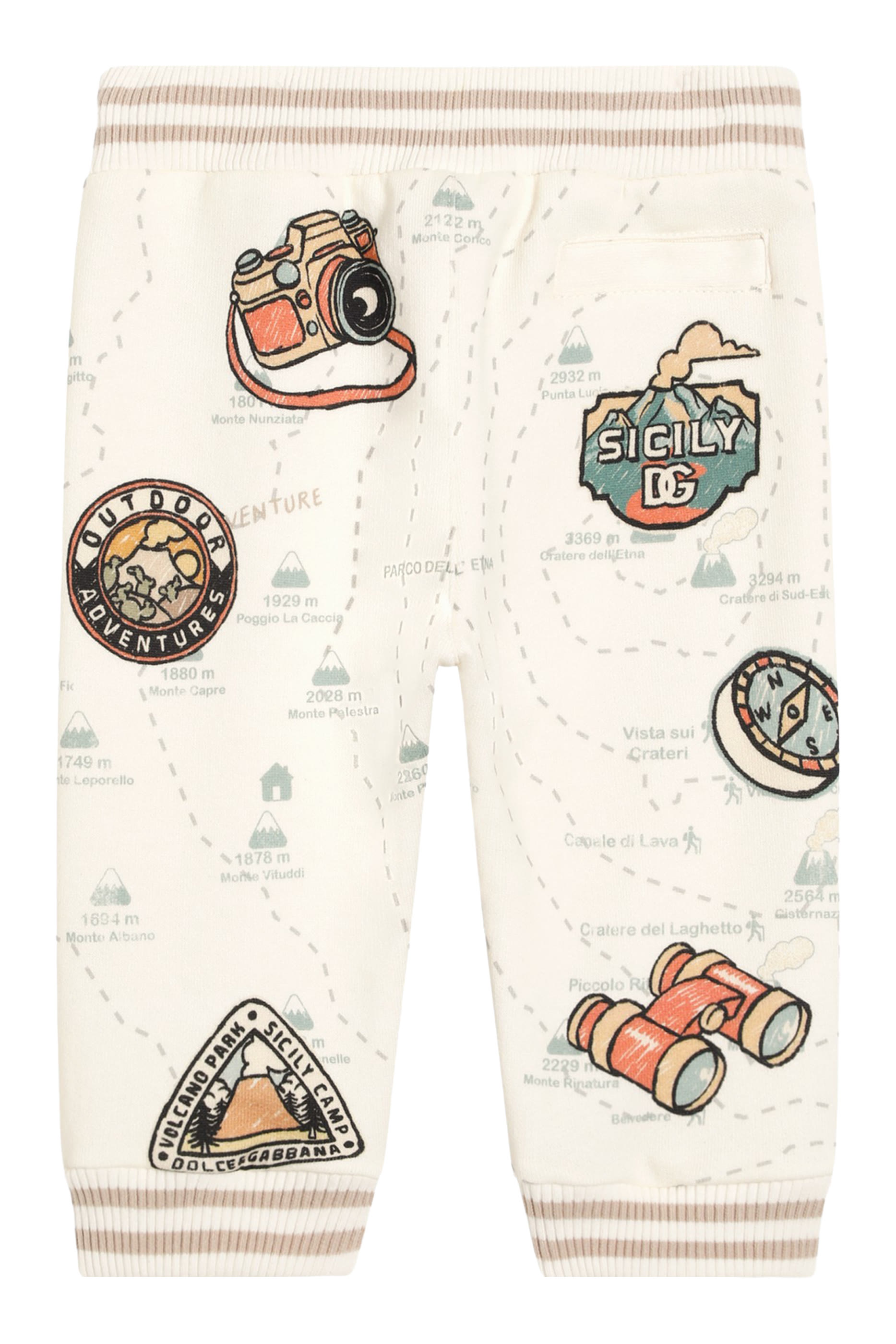 Kids Map Print Oversized Fleece Trousers