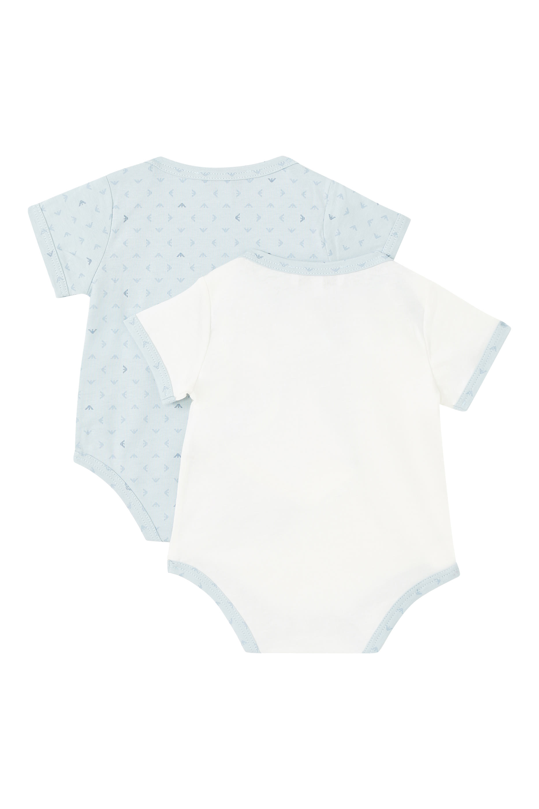 Logo Short-Sleeve Rompers, Set of 2