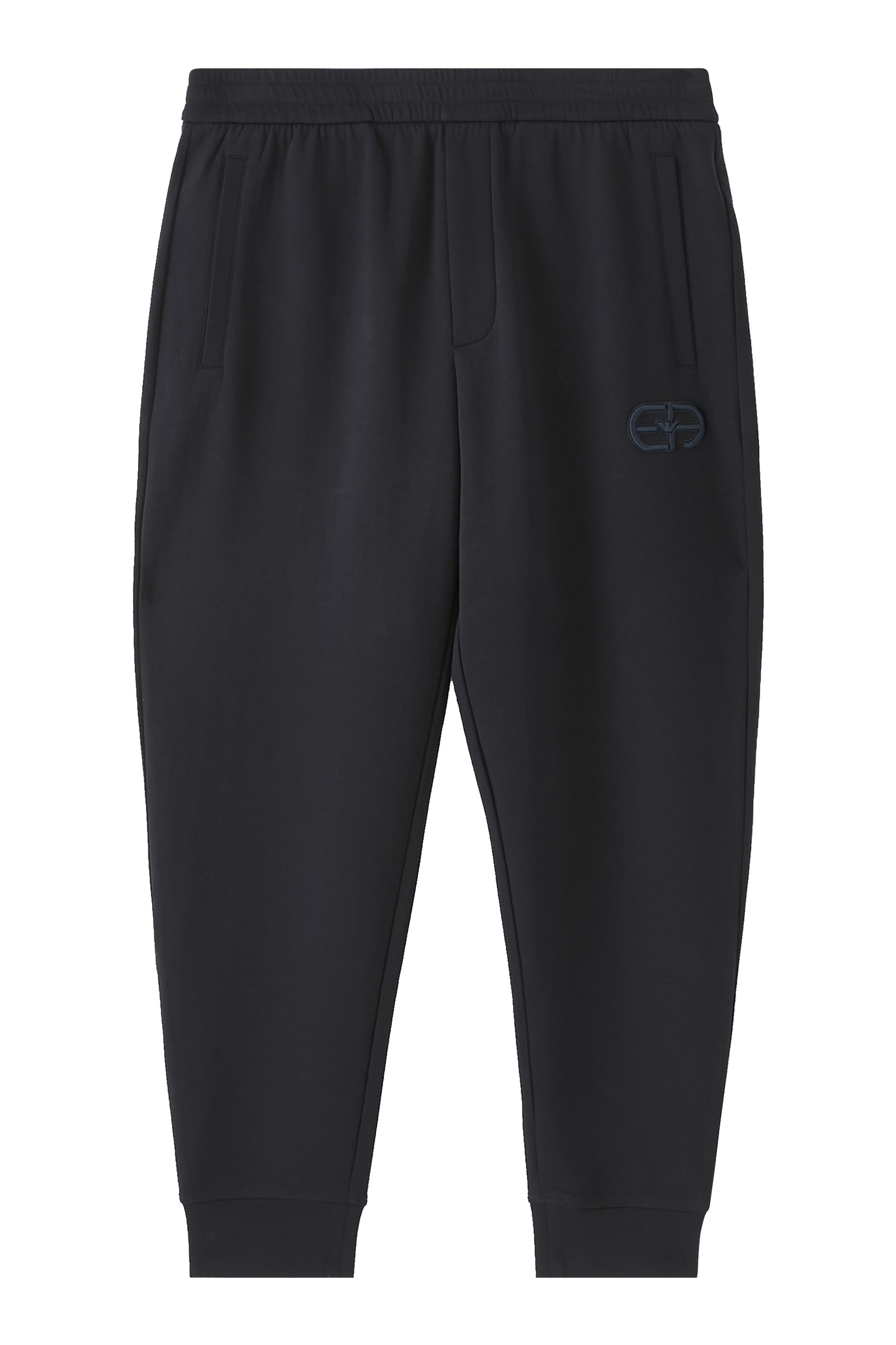 Embossed Embroidered EA Logo Double-Jersey Joggers