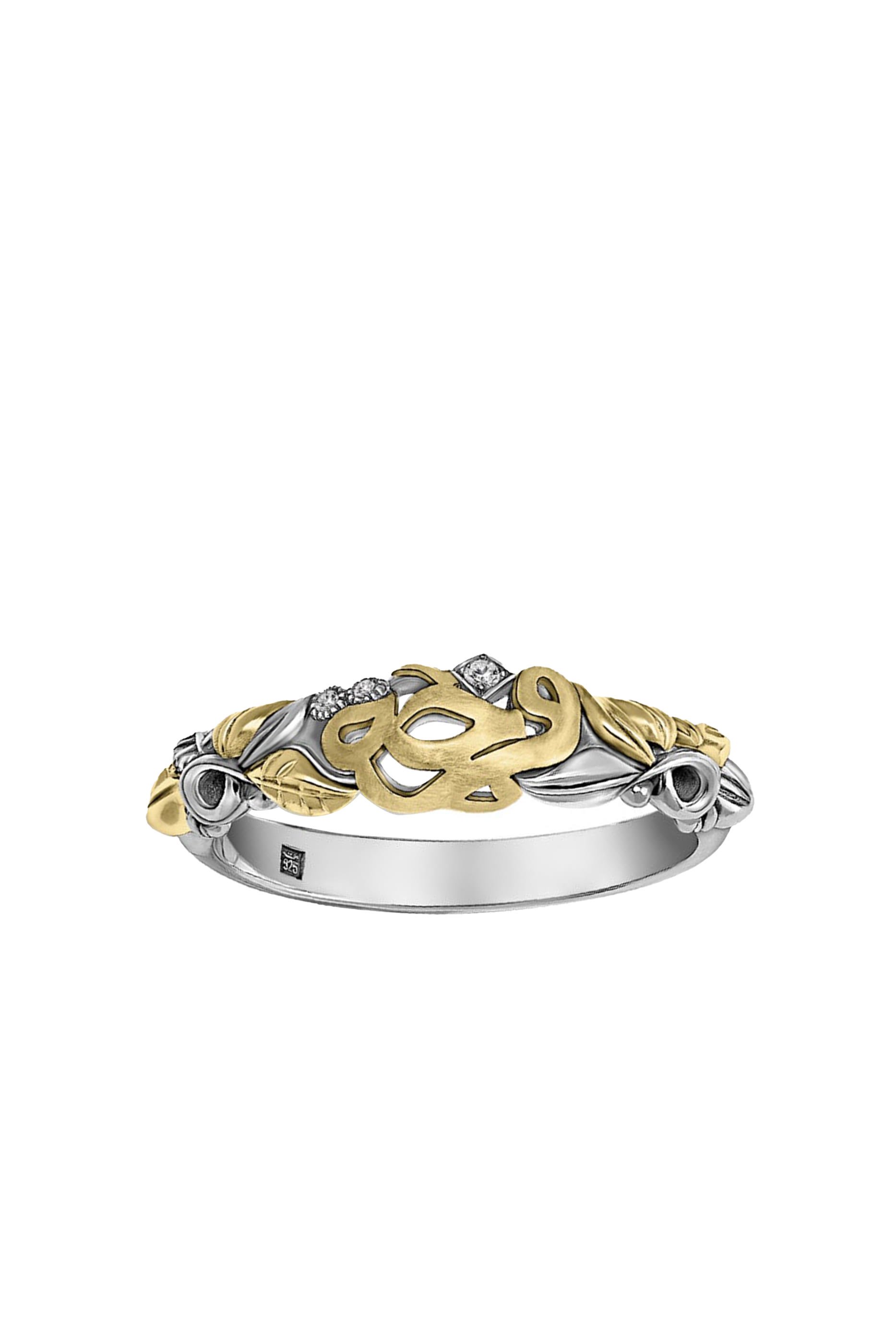 Wonders of Nature Happiness Band, 18k Yellow Gold, Sterling Silver & Diamonds