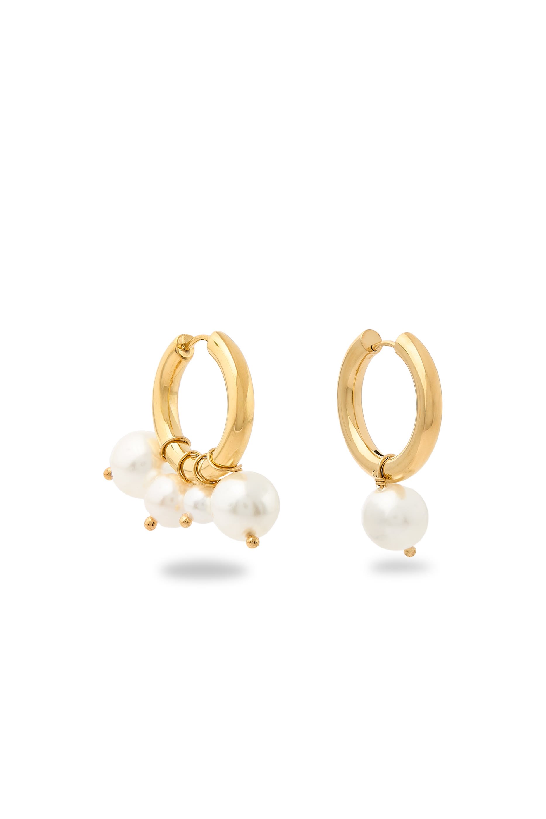 Pearl Earrings, 24K Gold Plated 
