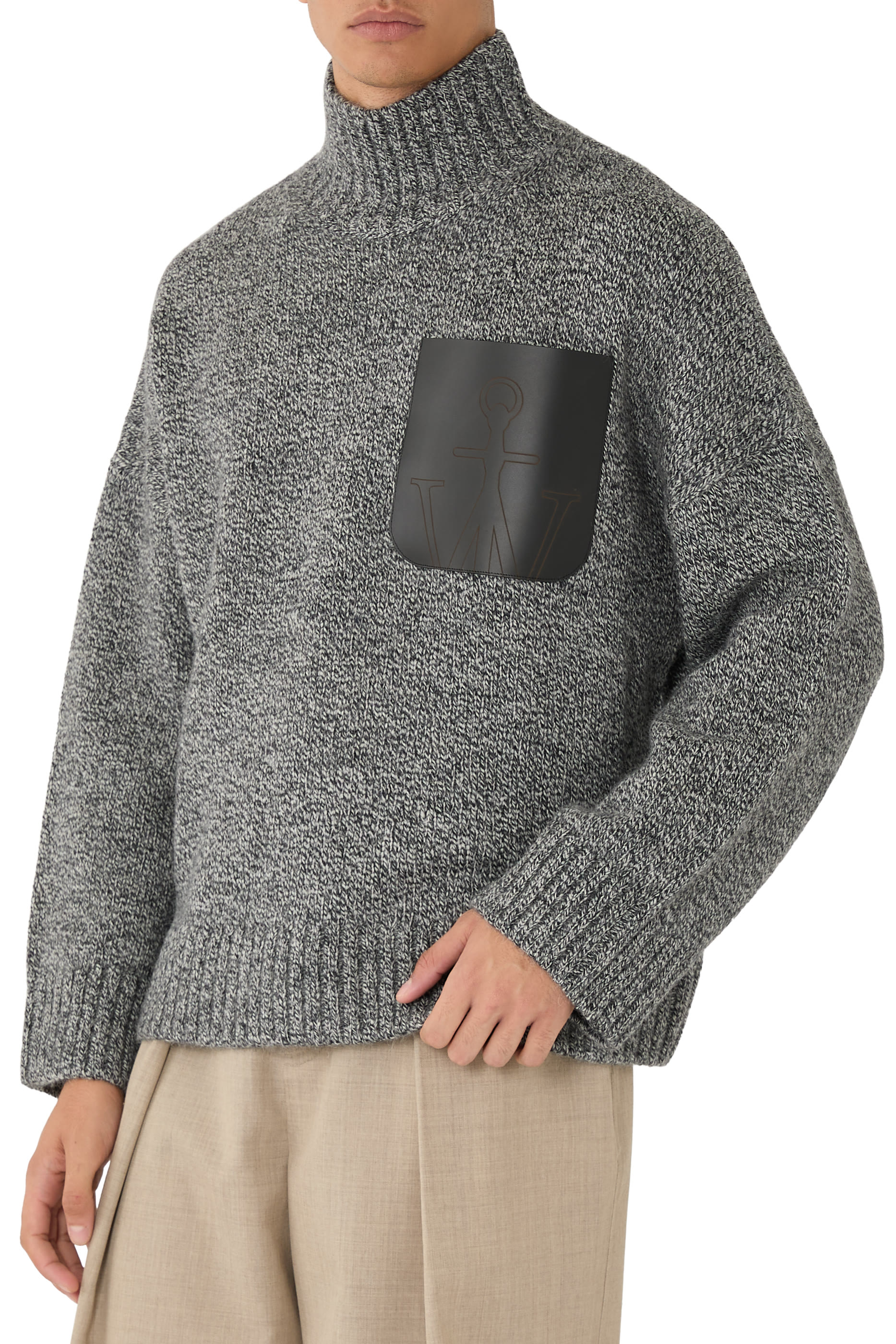 Leather Patch Pocket Jumper 