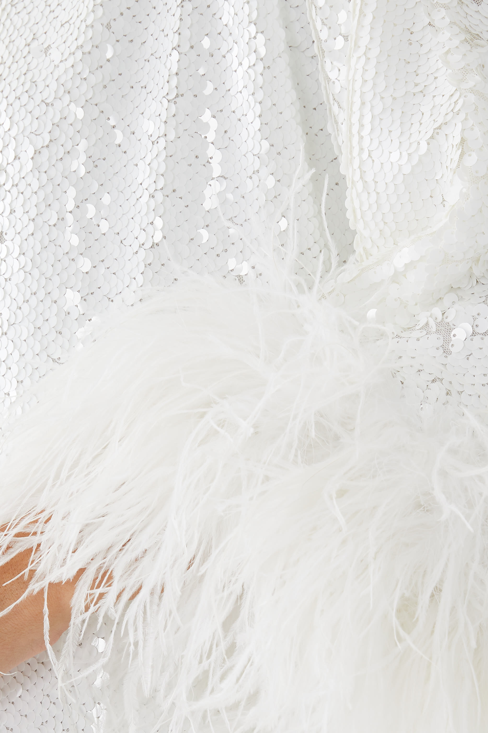 Sequin Feather Maxi Dress