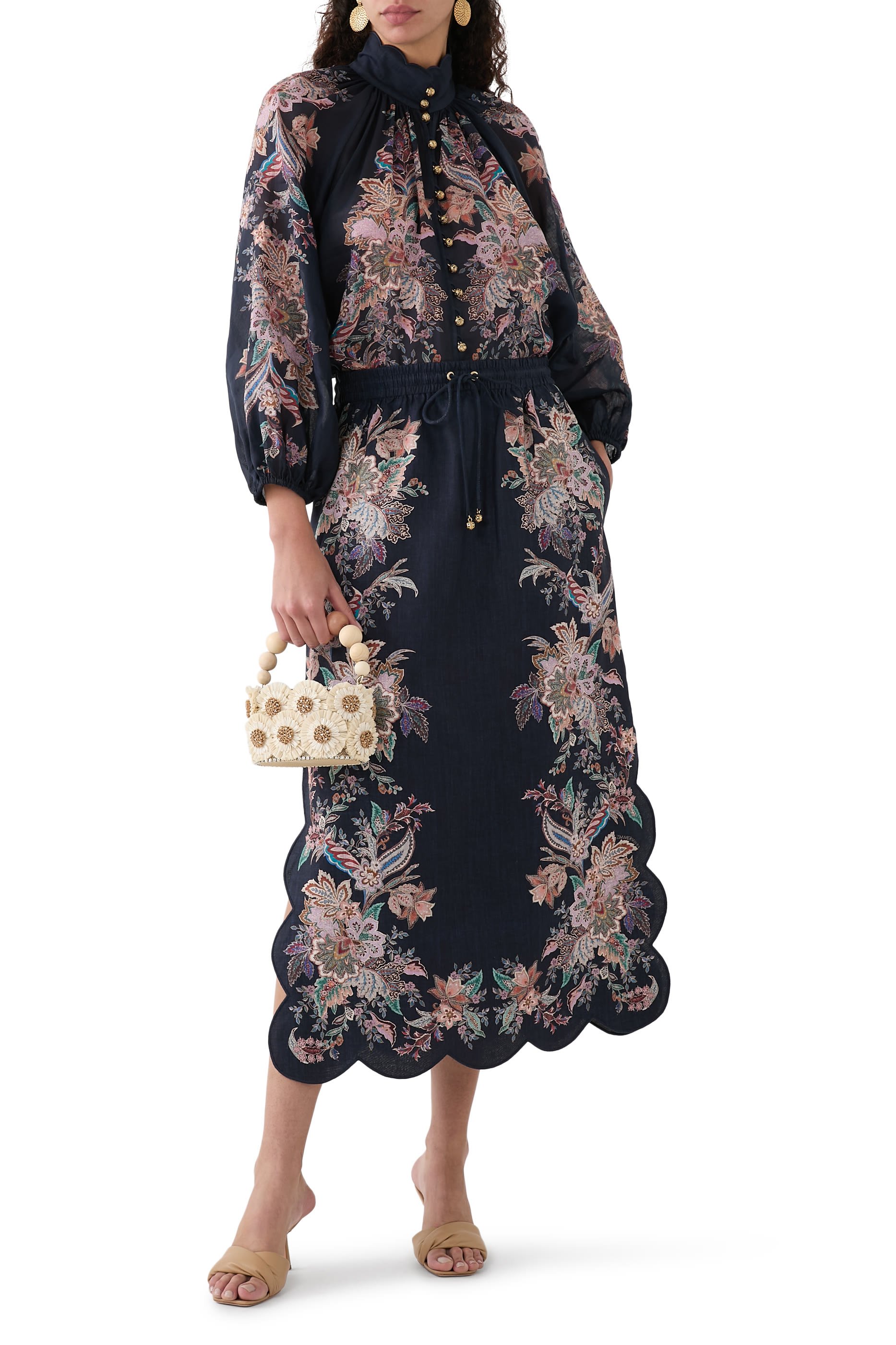 Rhiannon Scallop Midi Skirt