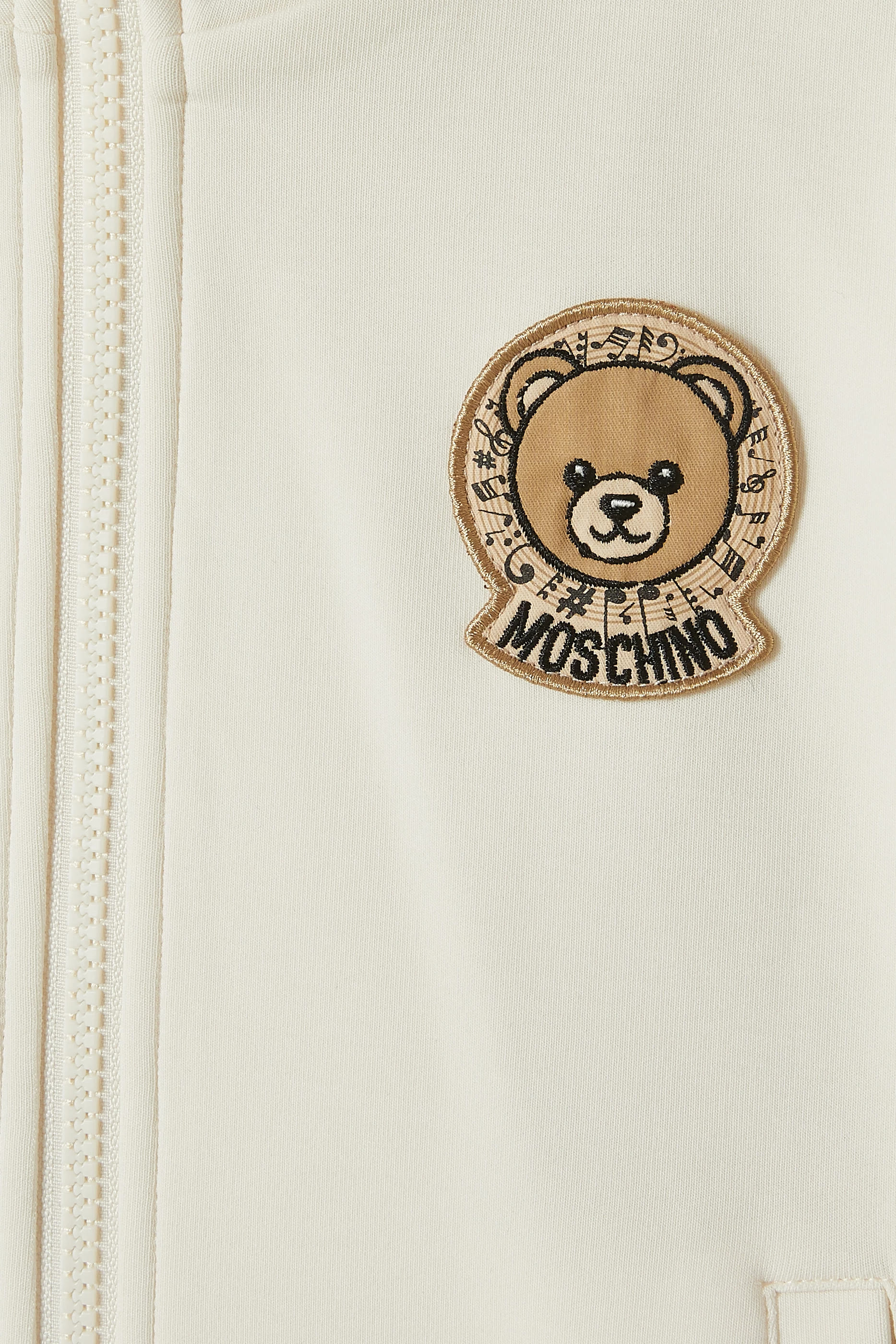 Kids Teddy Patch Hooded Jersey Tracksuit Set 