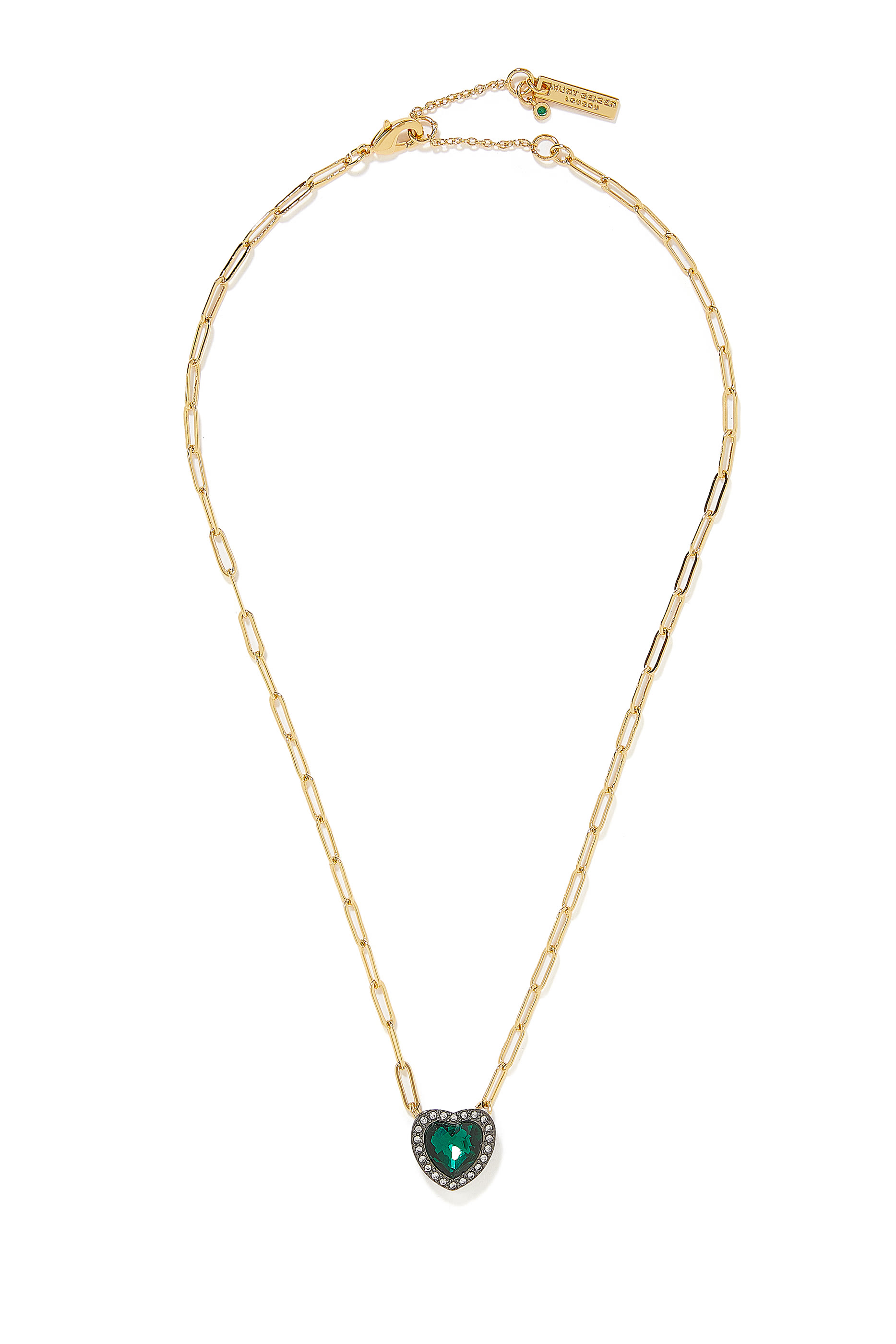 Heart Halo Necklace, Metal & Crystal