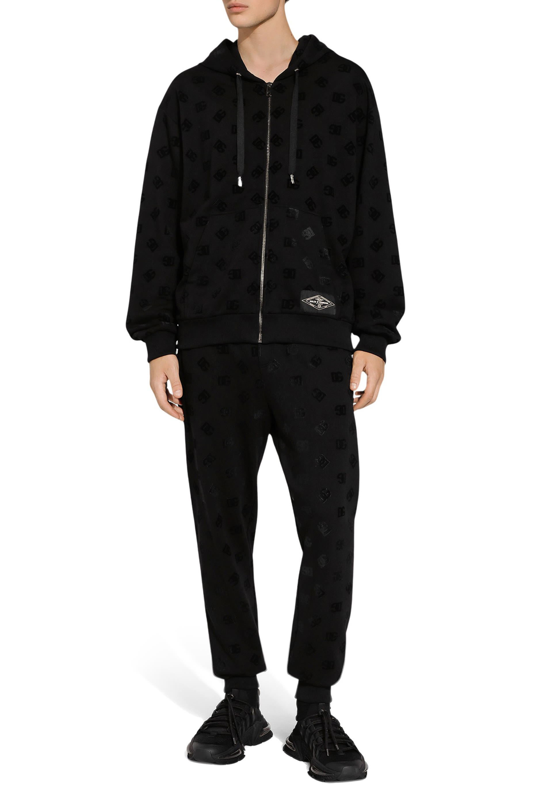 Zip-Up Hoodie with All-Over DG Print