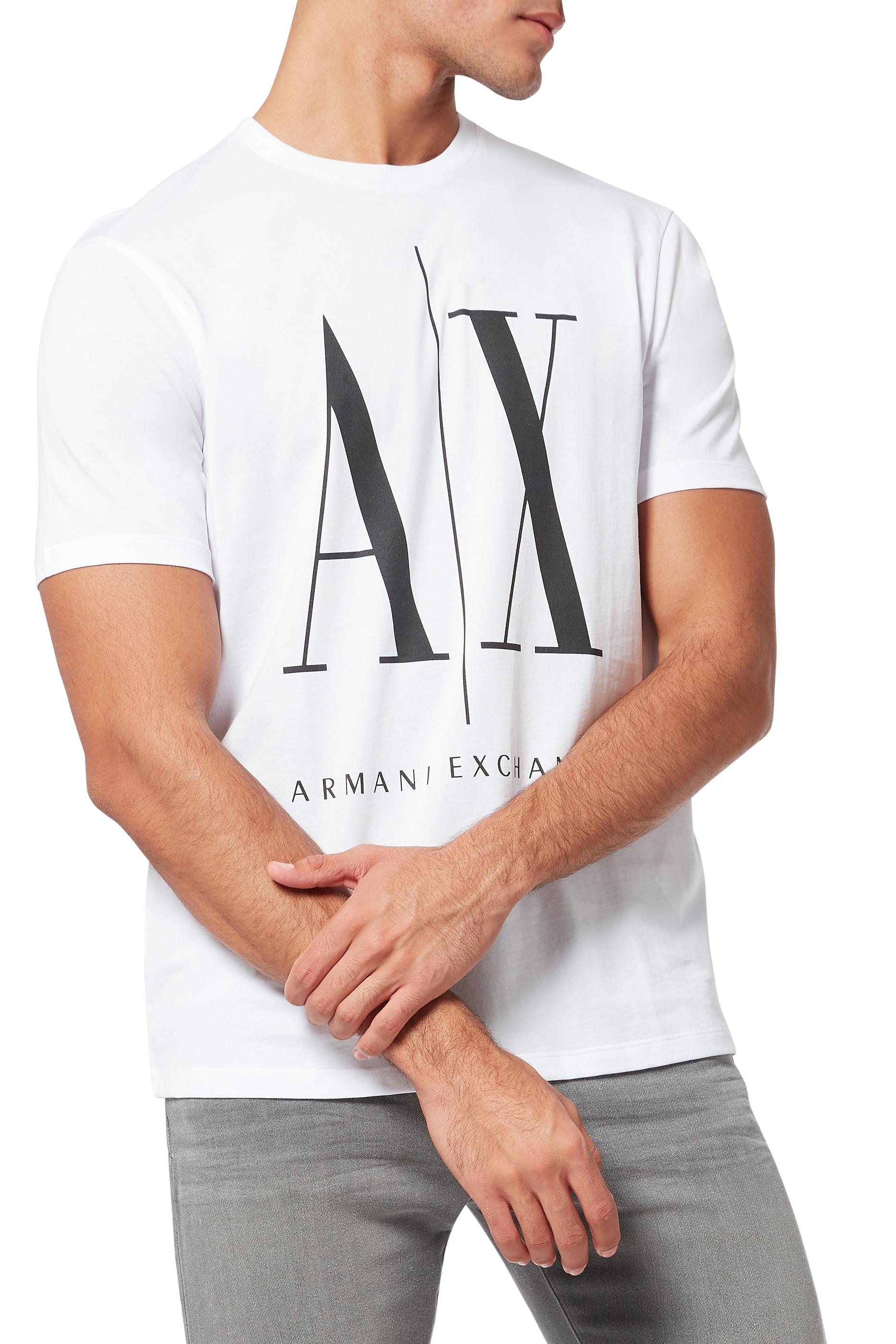 Buy Armani Exchange Oversized Logo Cotton T-Shirt for Mens | Bloomingdale's  Kuwait