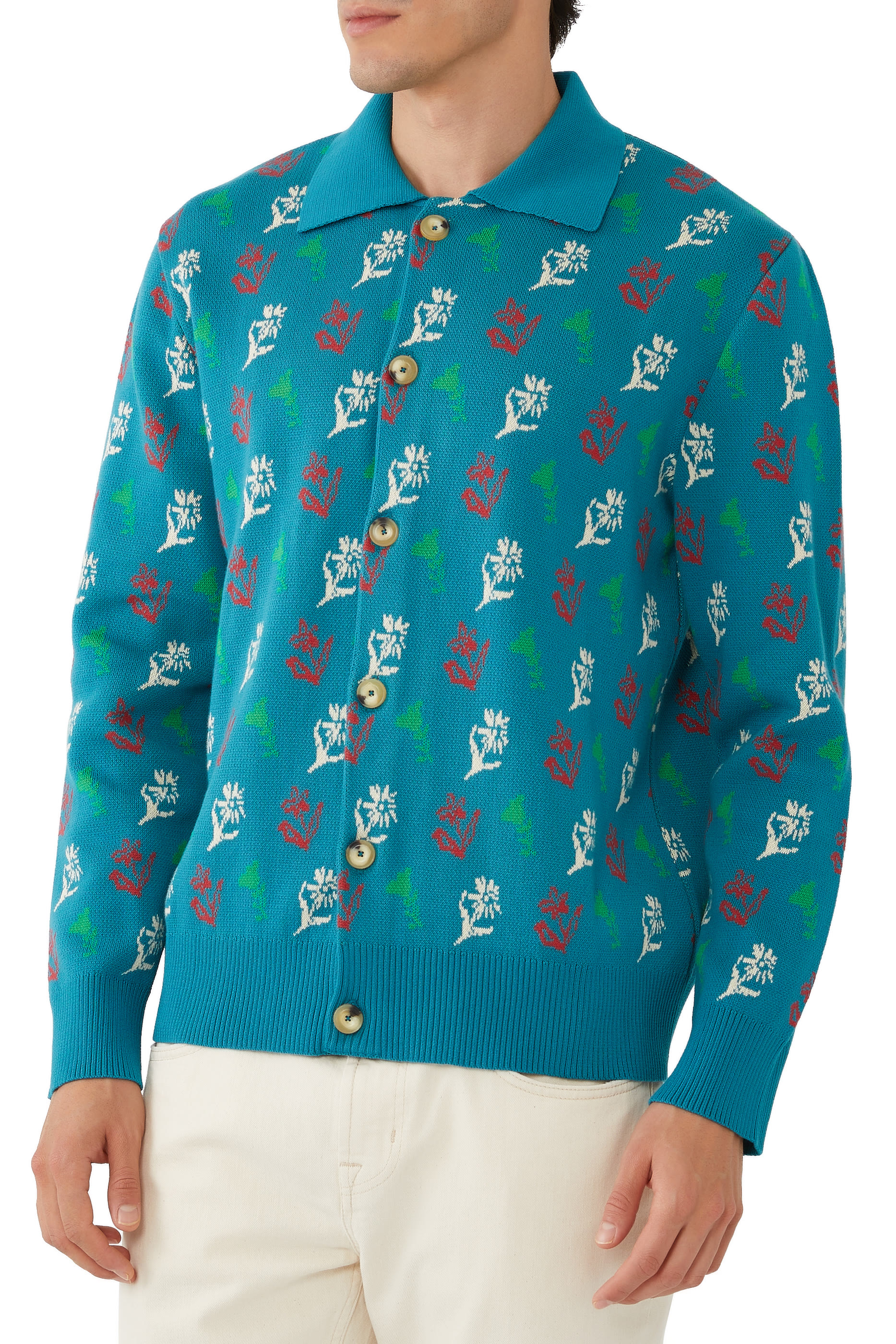 Alpine Flower Polo Cardigan