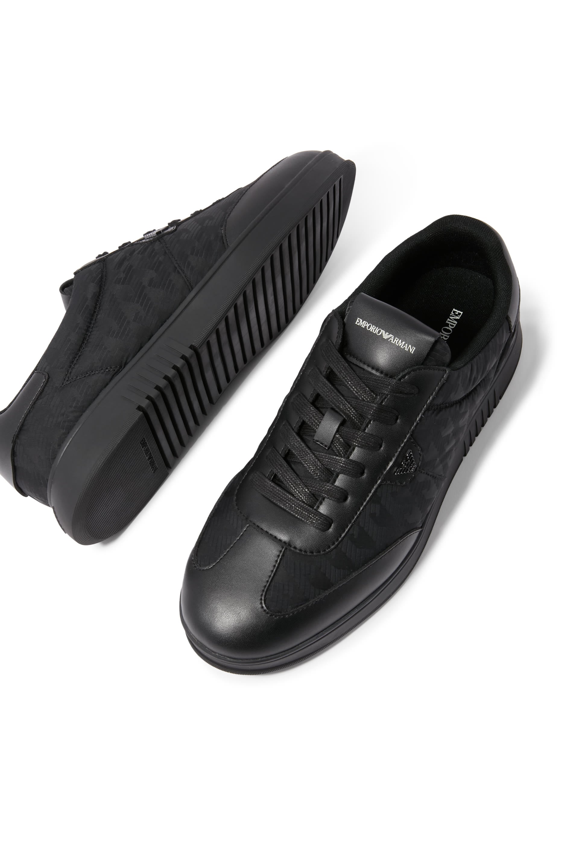 Nylon Sneakers with Leather Details
