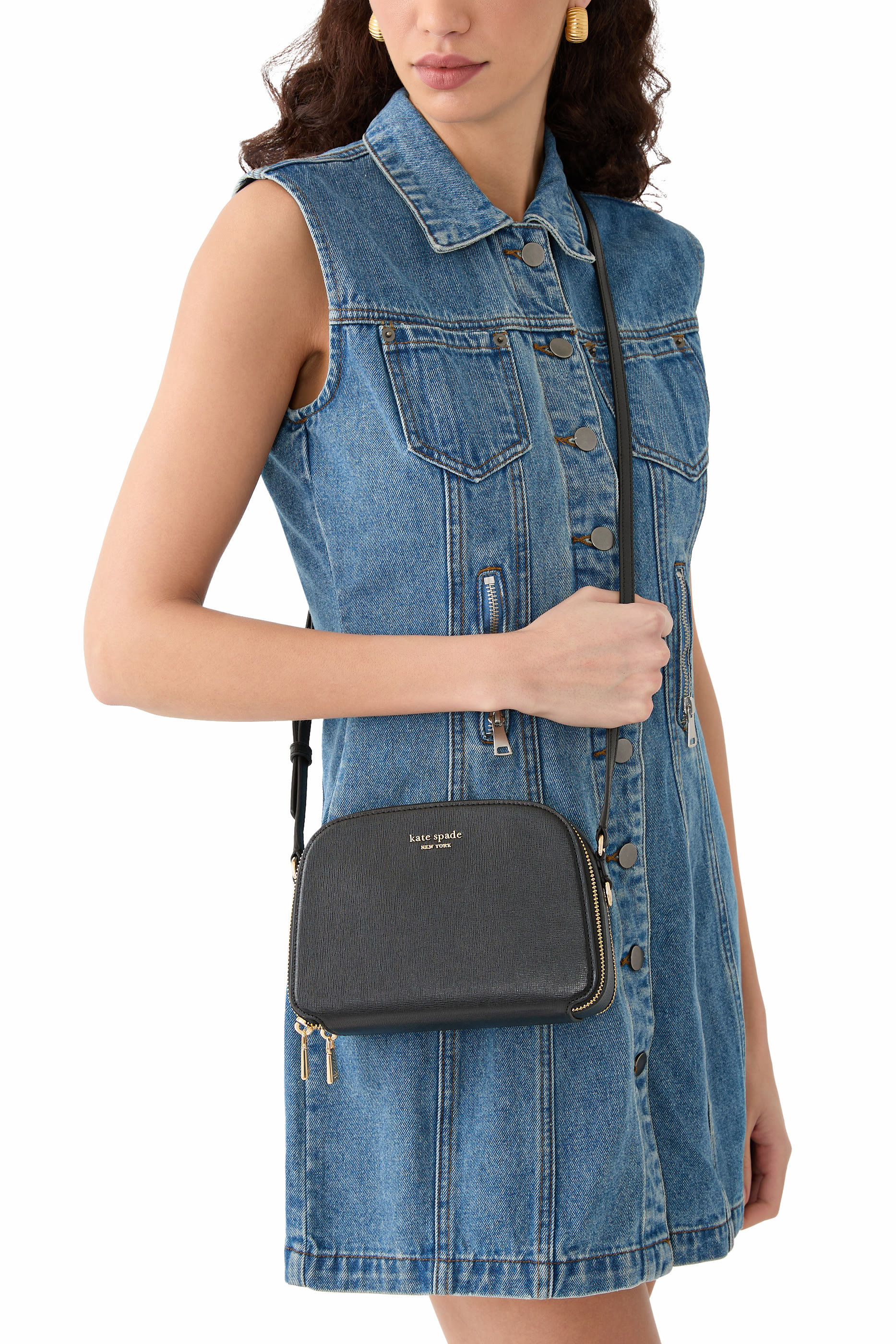 Devin Double Zip Dome Crossbody Bag