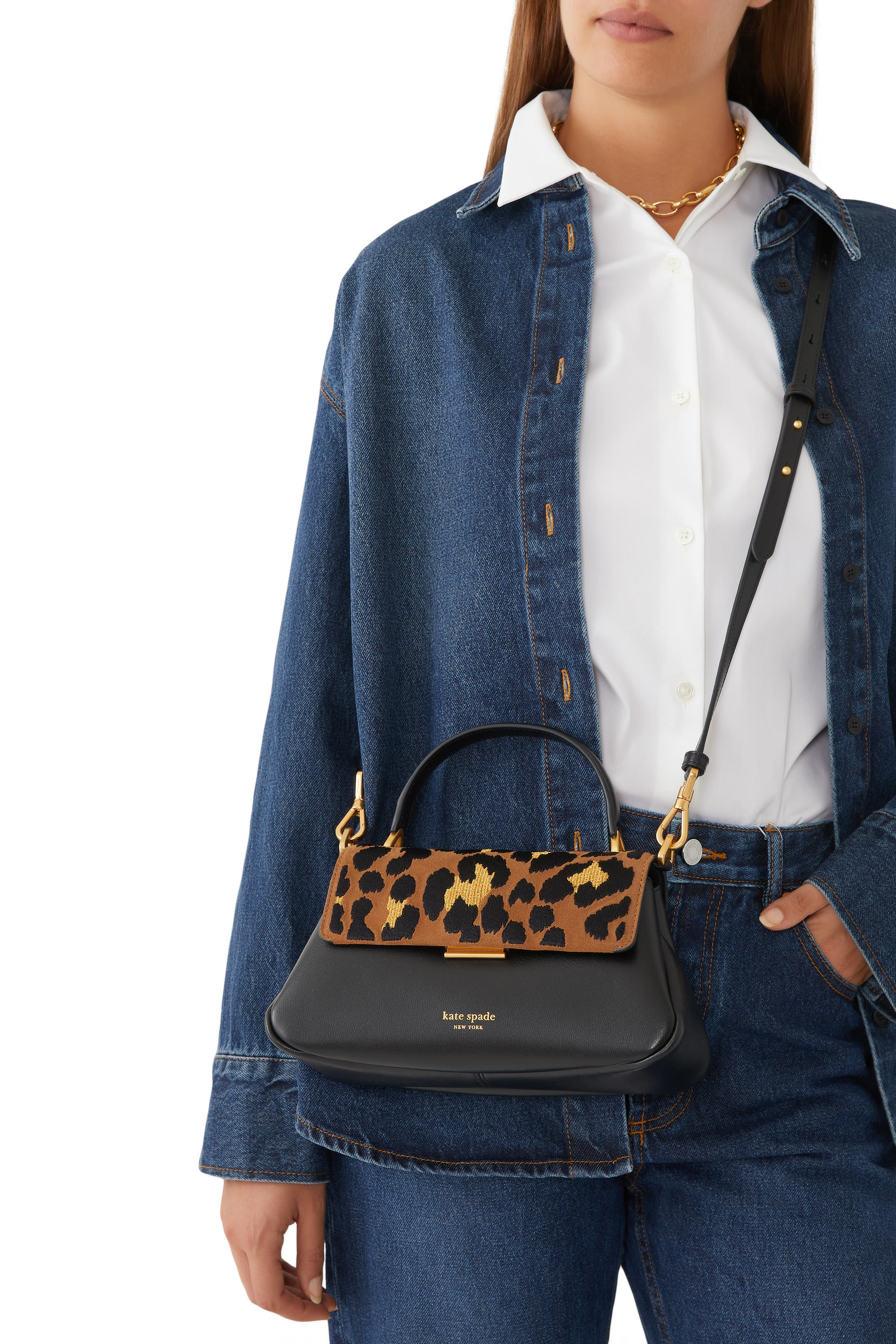 Grace Leopard Suede Shoulder Bag