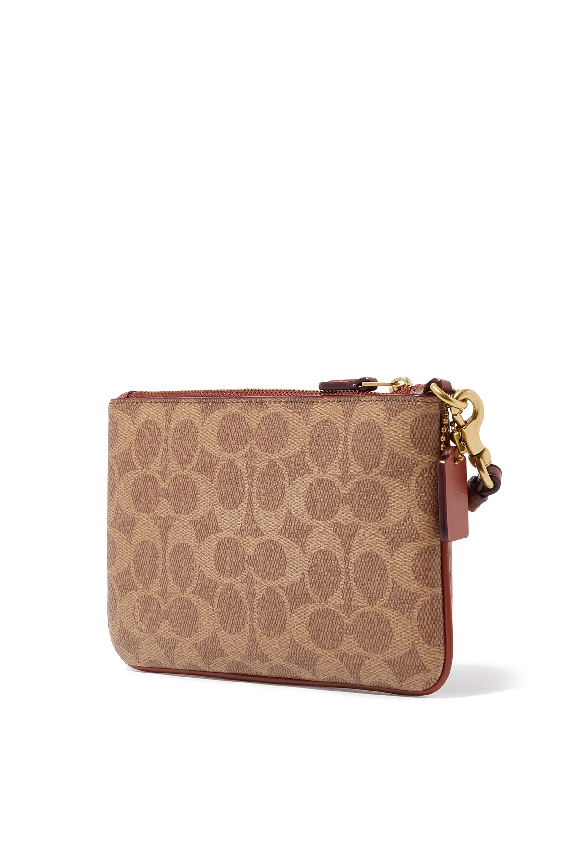 Signature Canvas Small Wristlet Pouch