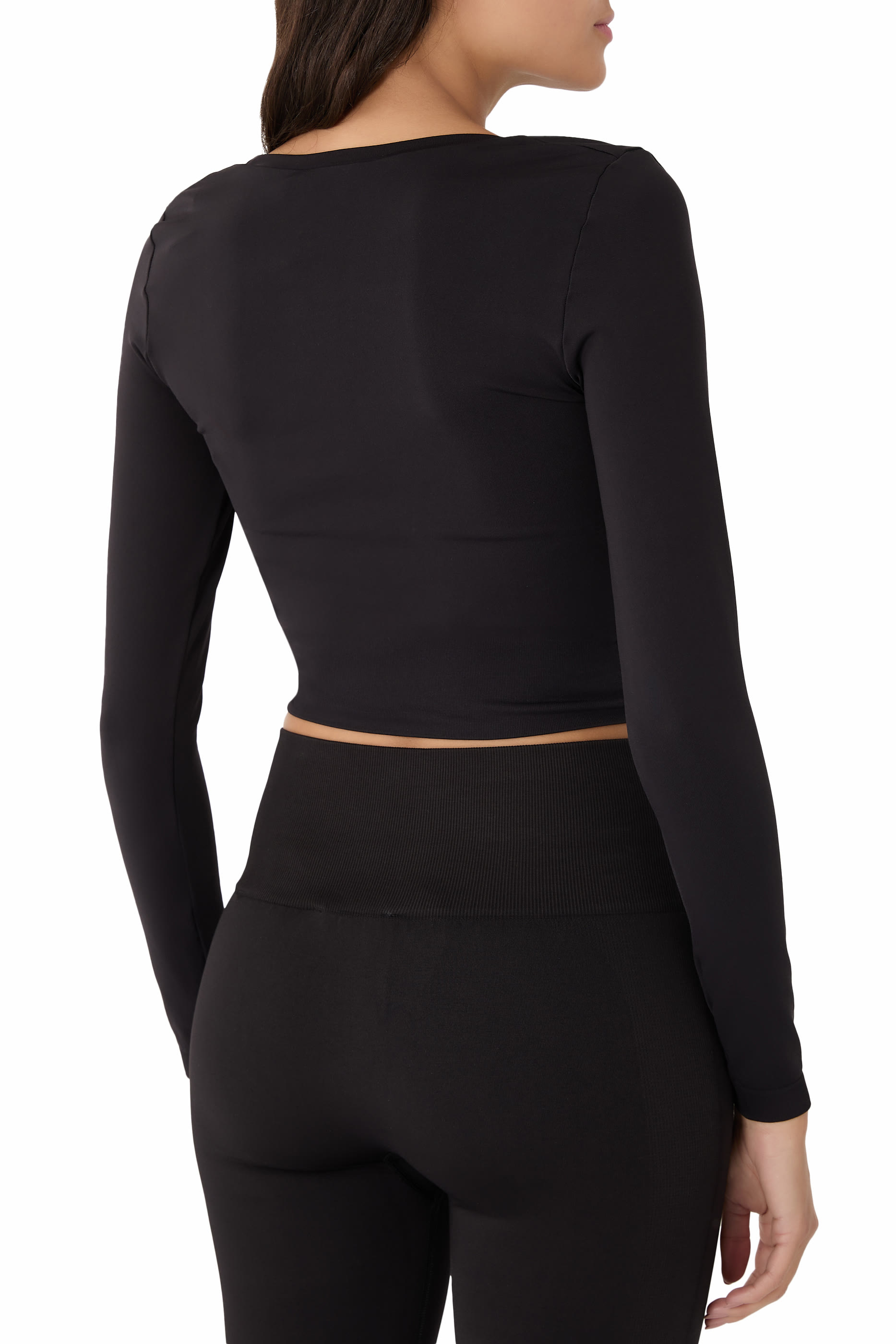 Plant-Stretch Long Sleeve Crop Top