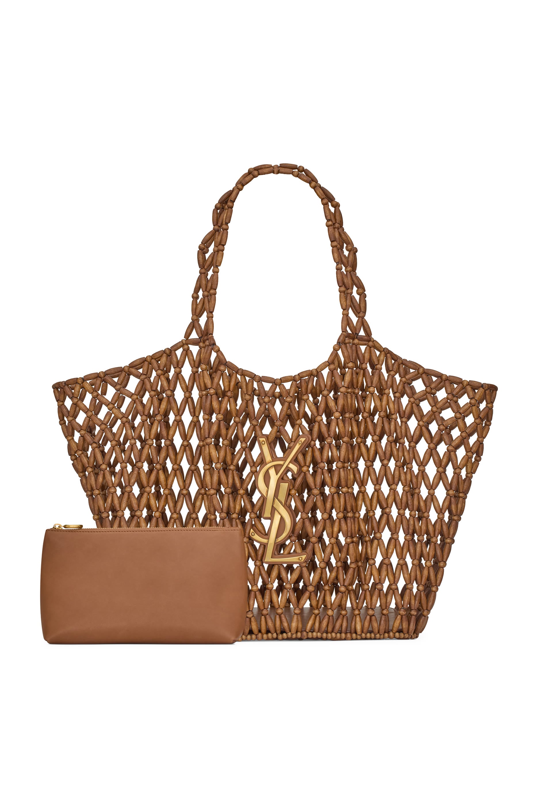 Icare Medium Bag in Wood Beads 