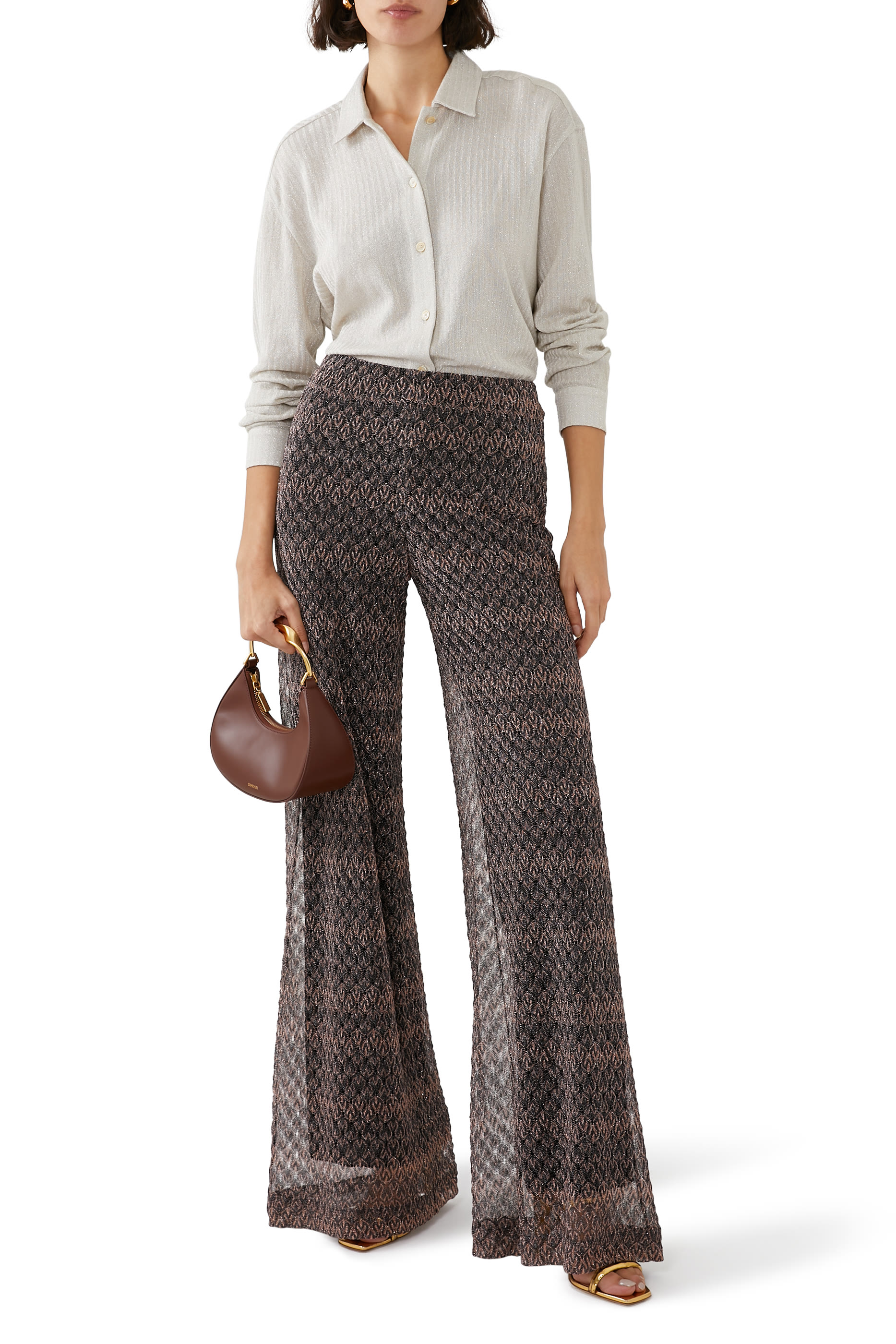 Essentials Raschel Lame Long Sleeve Shirt