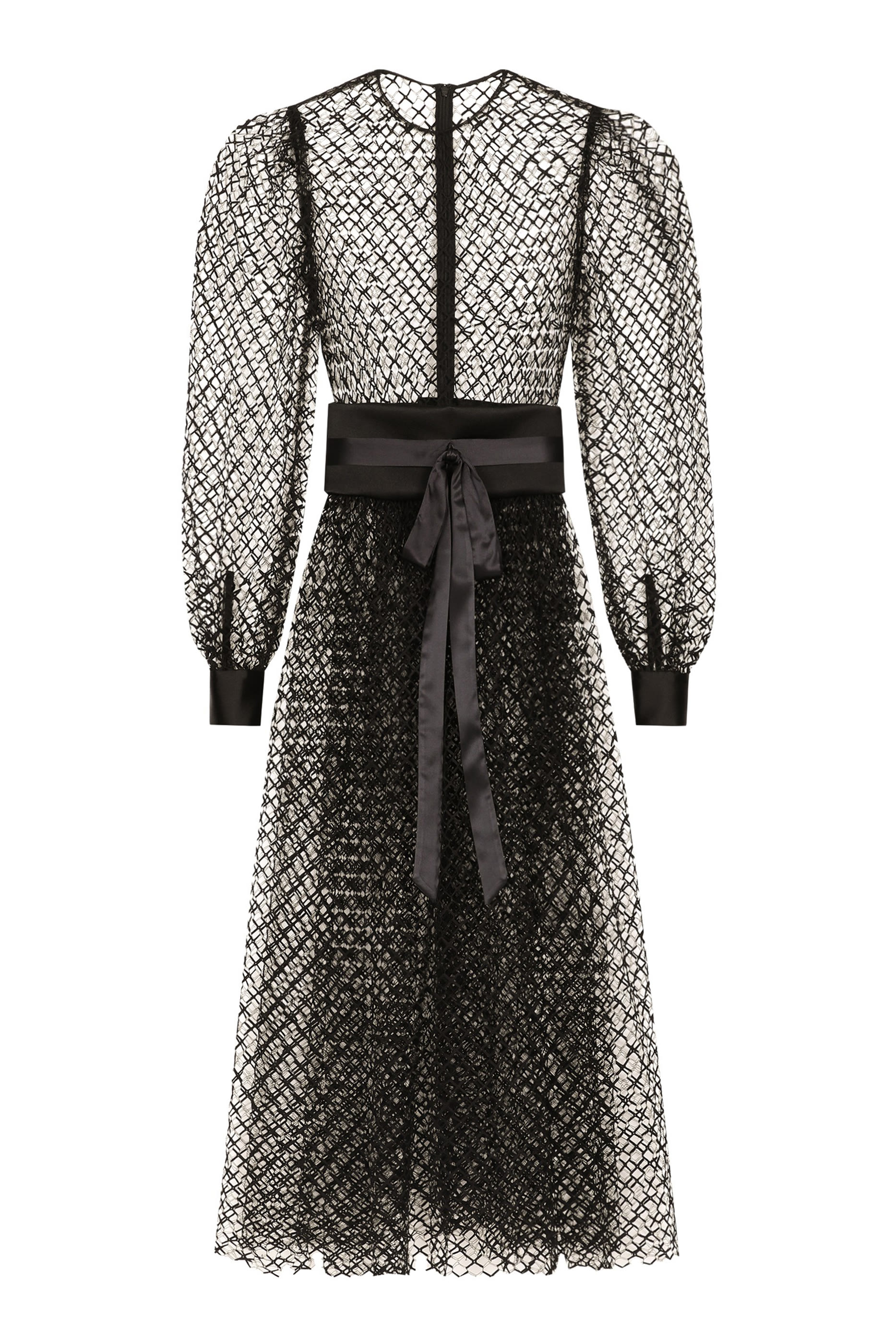 Calf-Length Mesh Dress