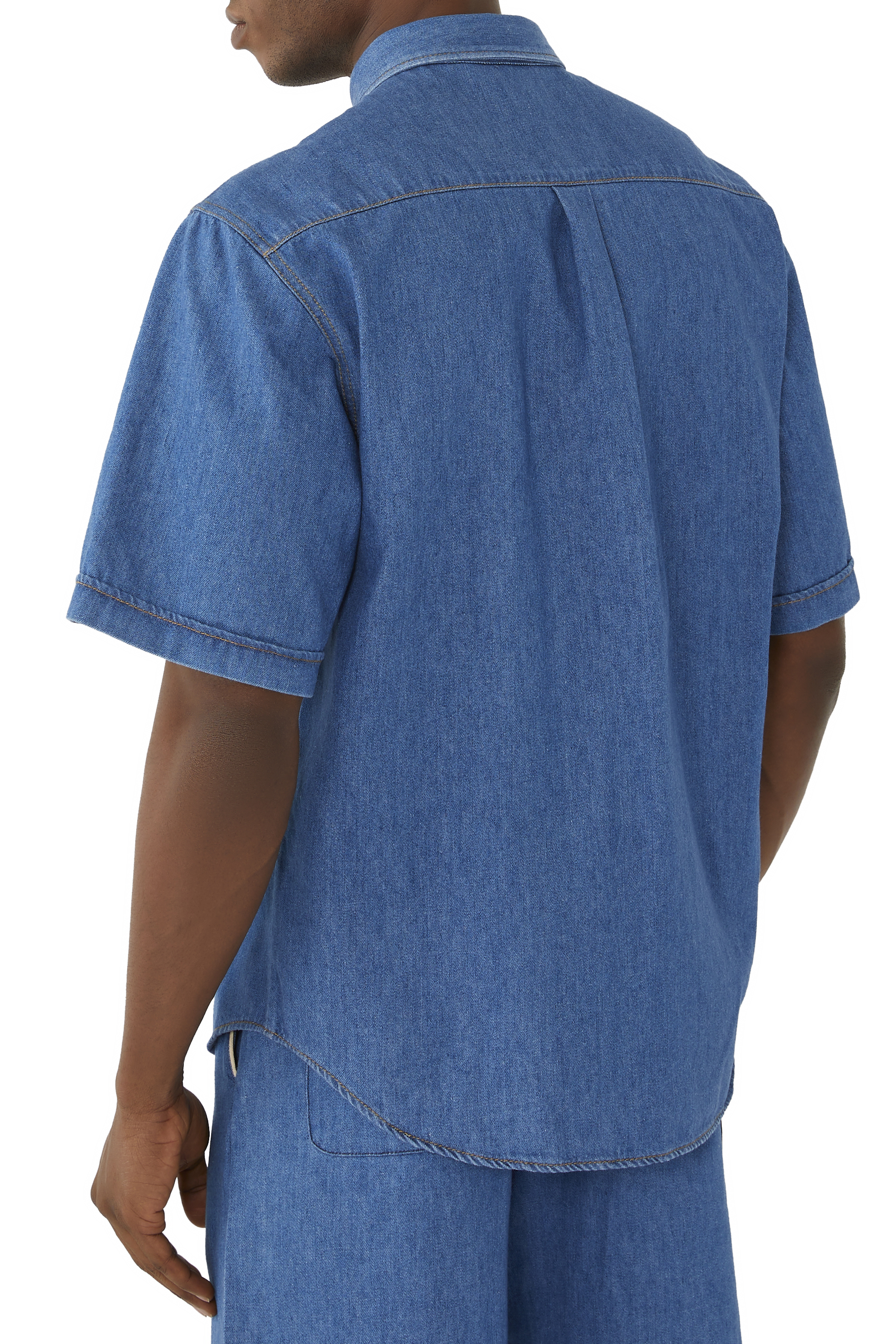 Bear Embroidery Denim Shirt