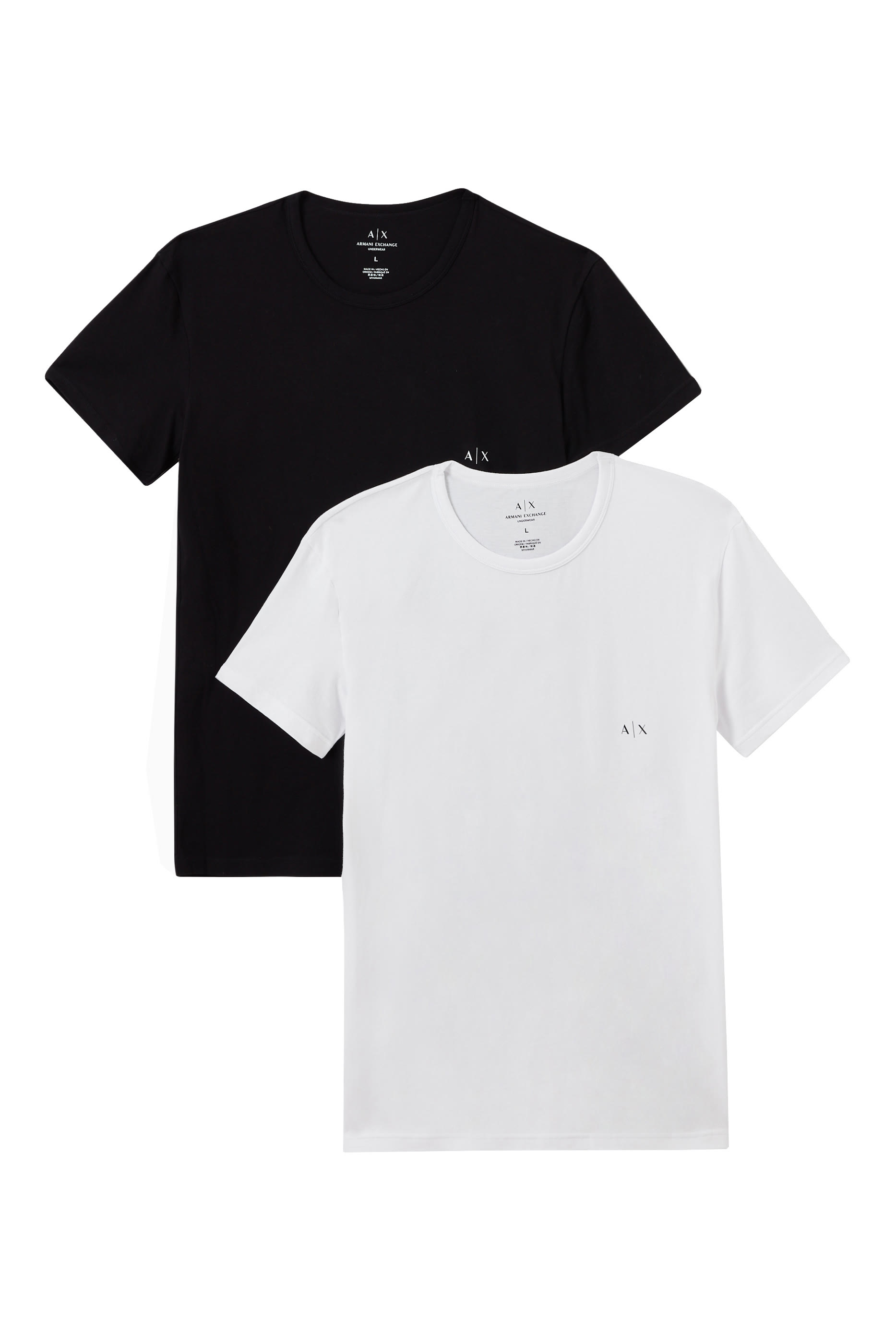 Logo Print Crew Neck T-Shirt, Pack of 2