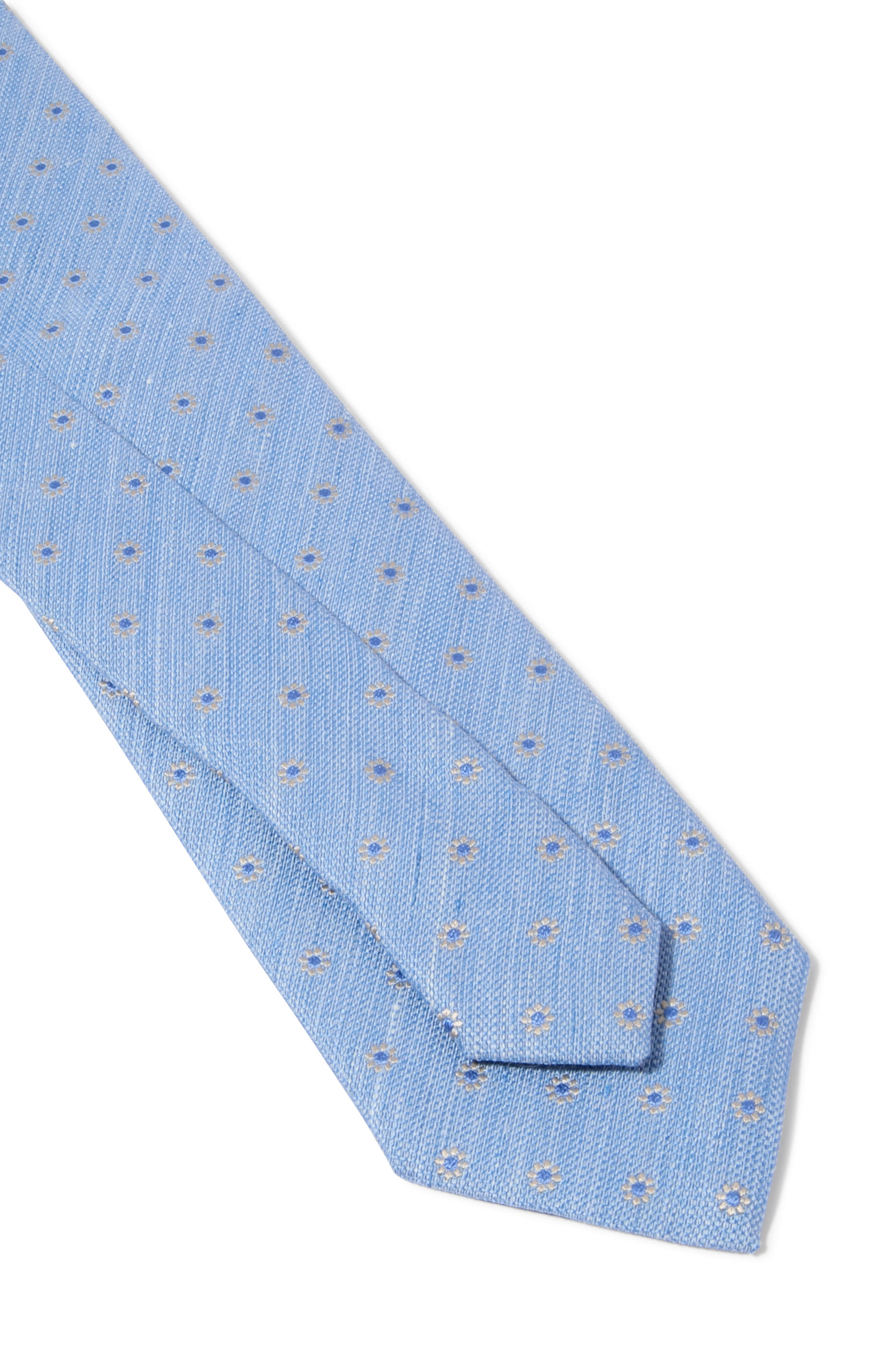 Floral Woven Linen Silk Tie