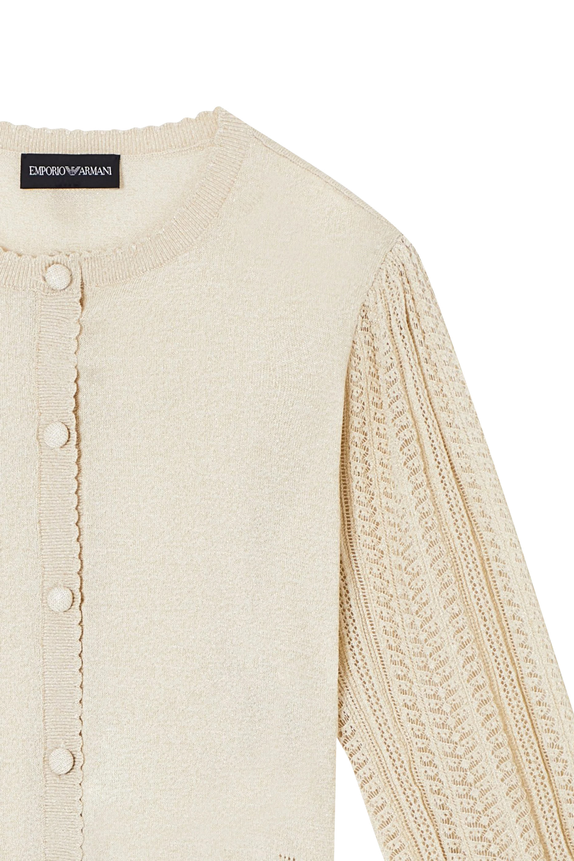 Kids Metallic Thread Detail Knit Cardigan 