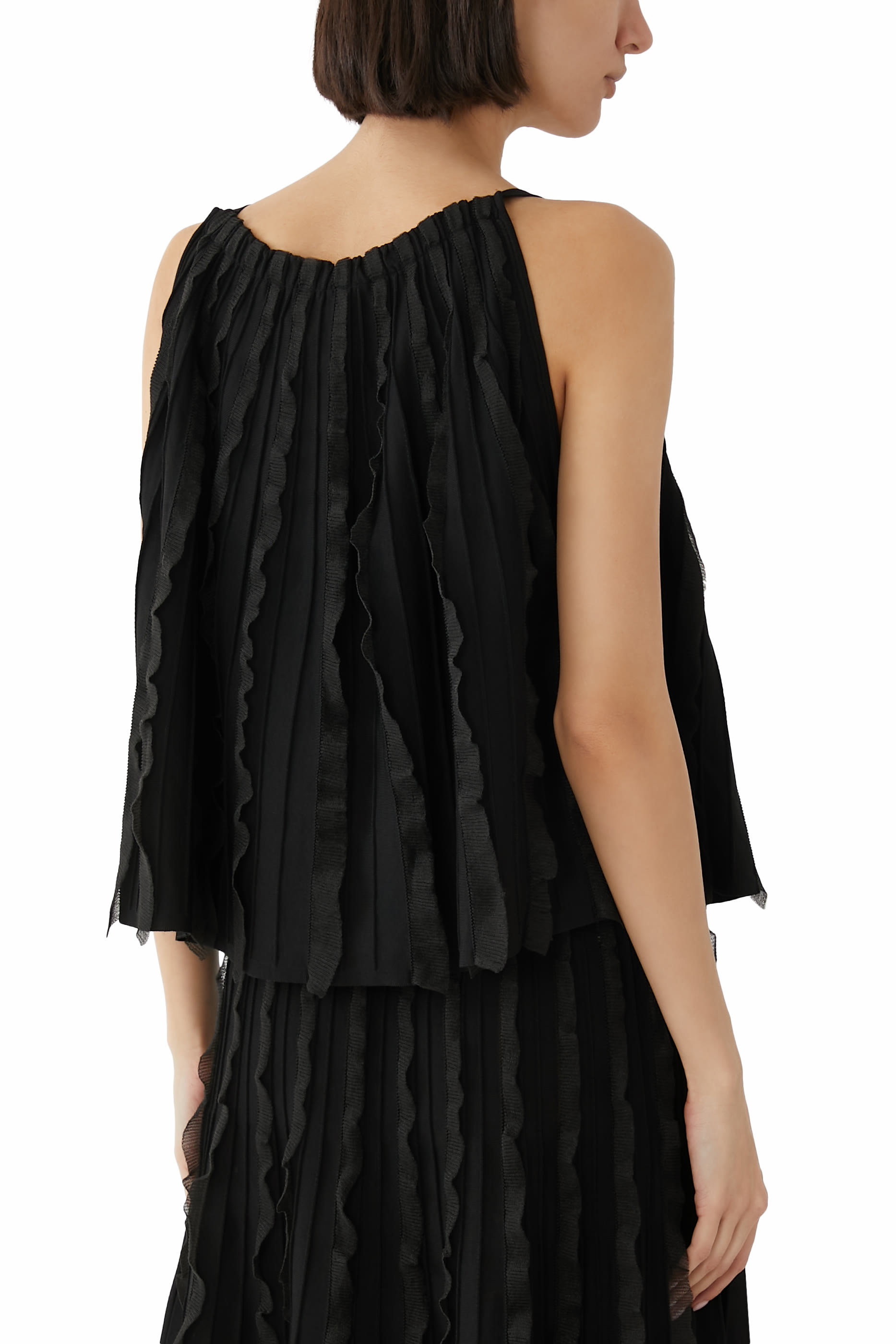 Ruched Viscose Knit Top