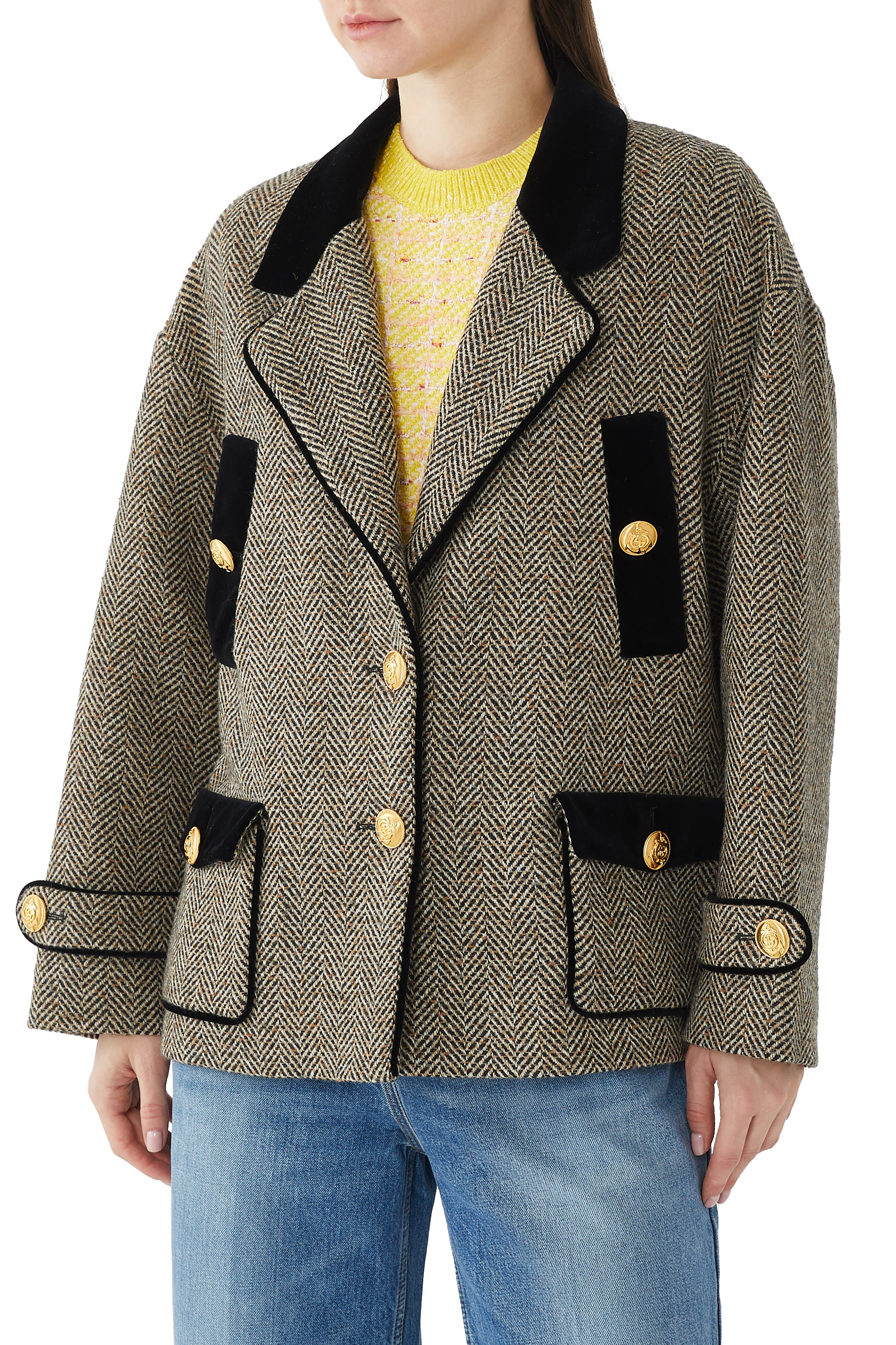 Wool Herringbone Coat