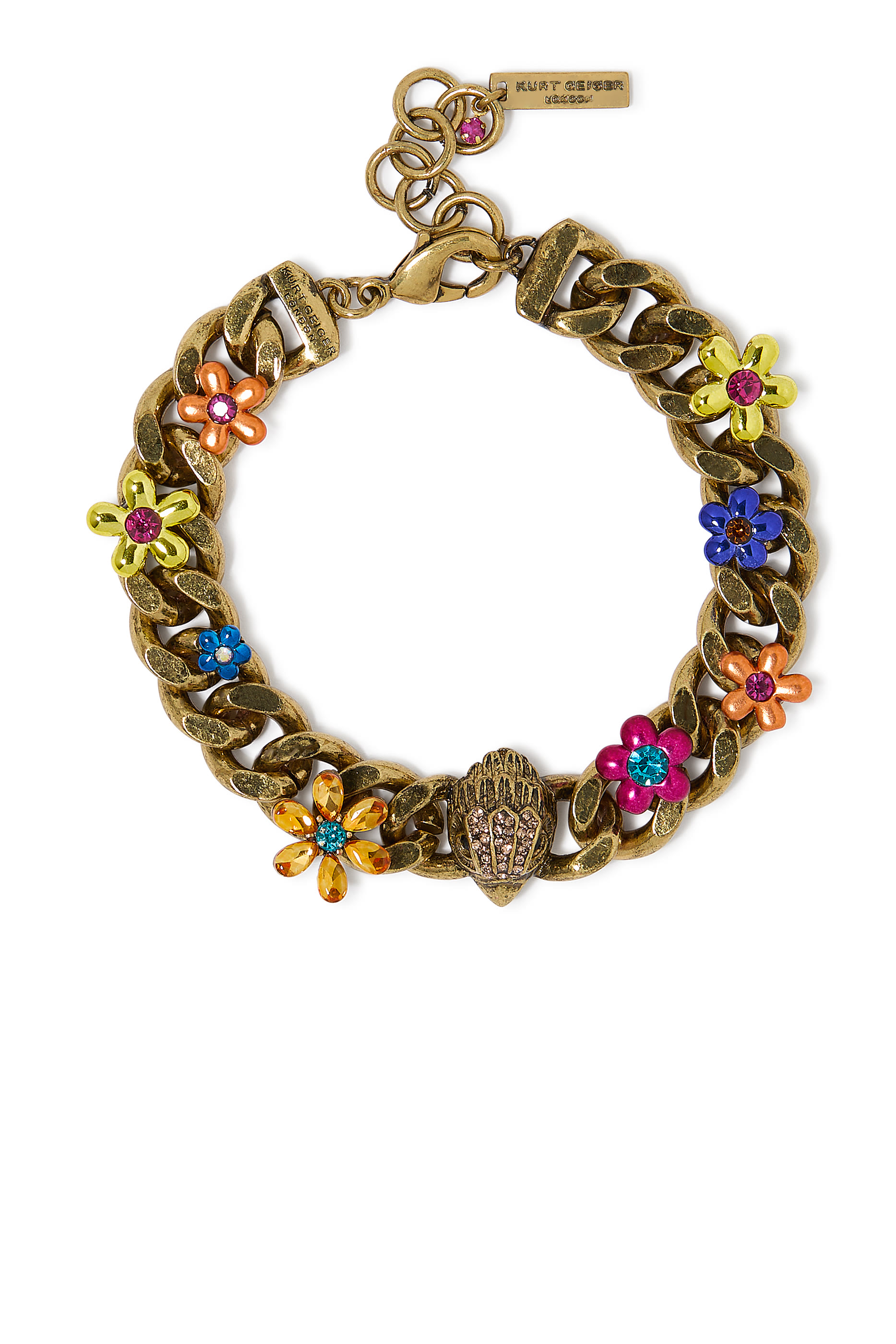 Floral Eagle Bracelet, Brass