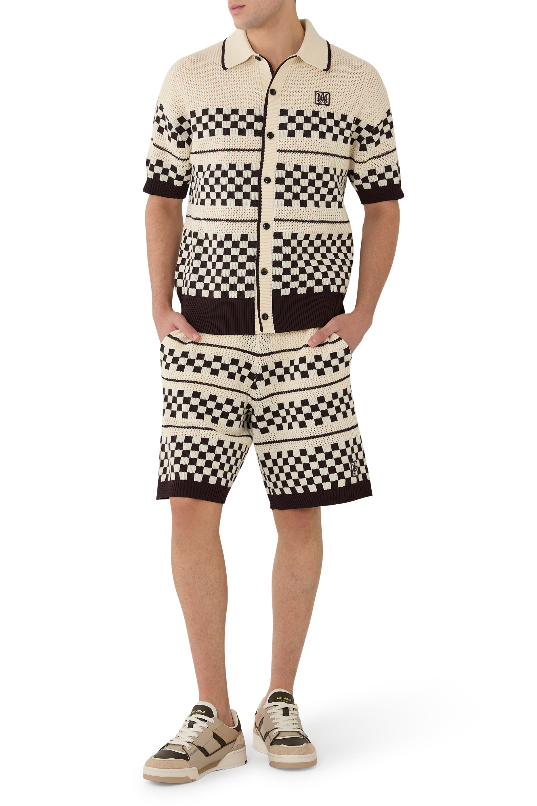 Checkered Mesh Wool Shirt 