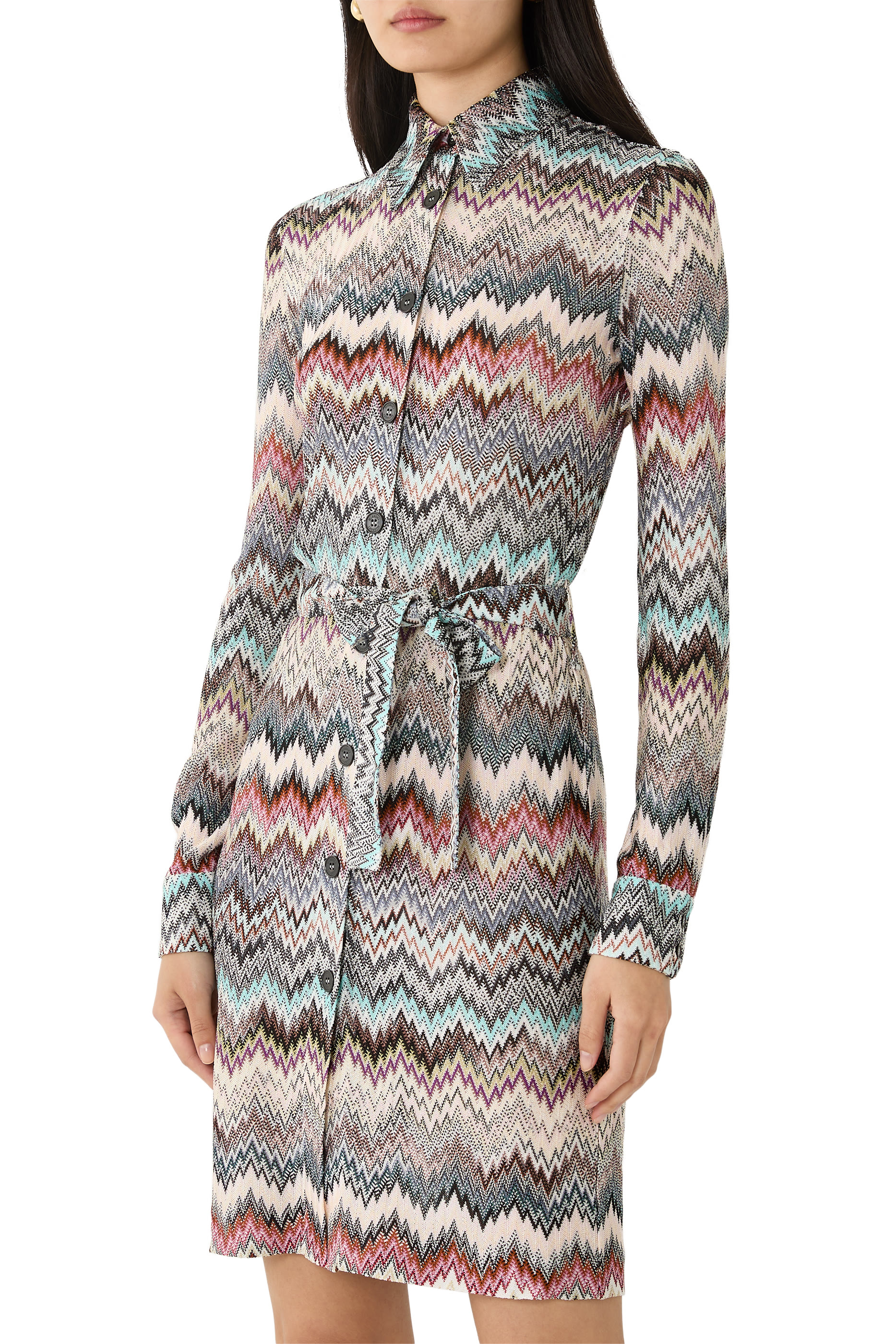 Snake Pattern Shirt Dress 