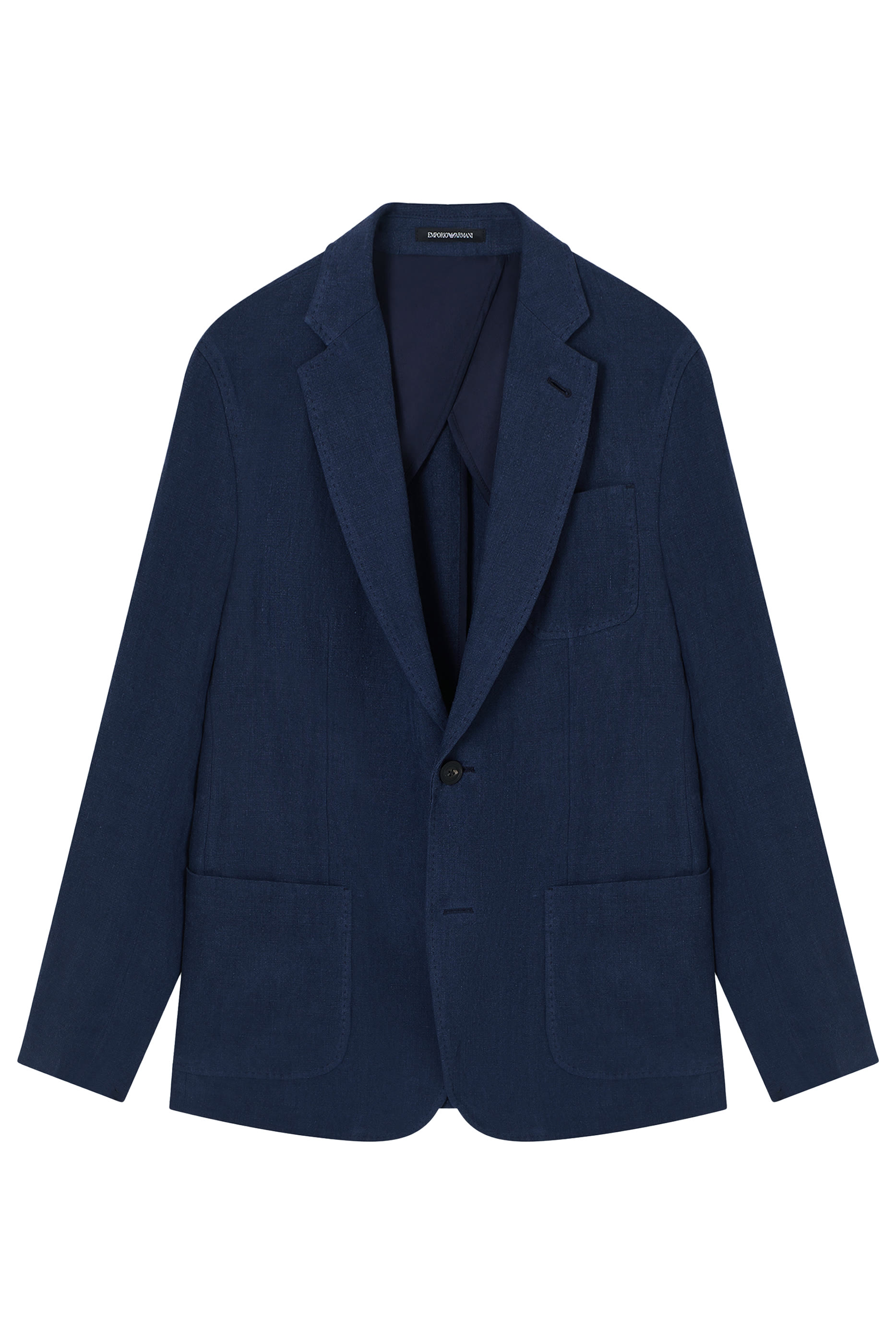 Single-Breasted Washed Linen Jacket